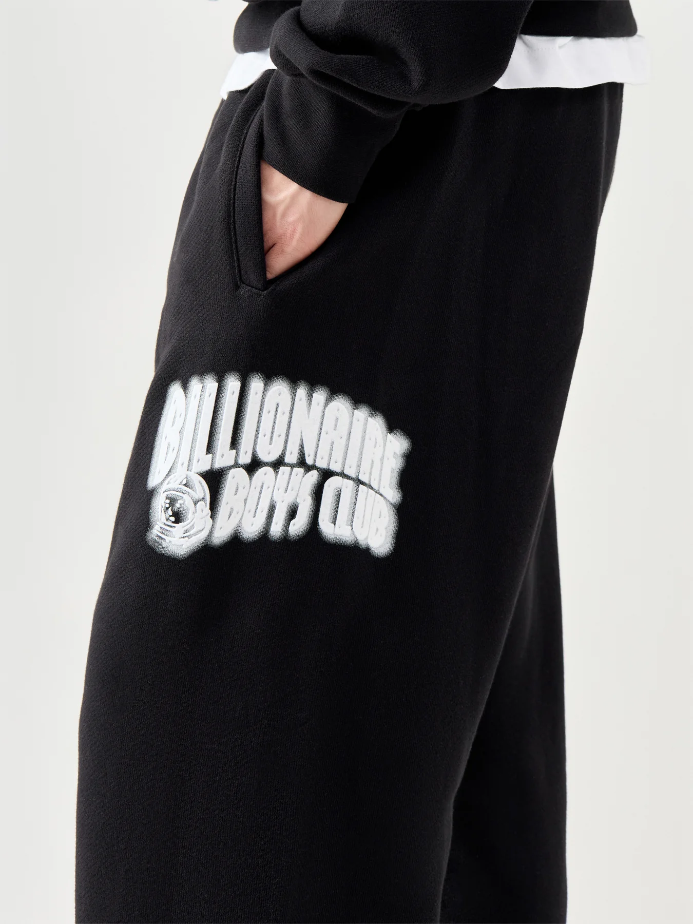 Distorted Arch Logo Straight Leg Sweatpants Black - Image 3
