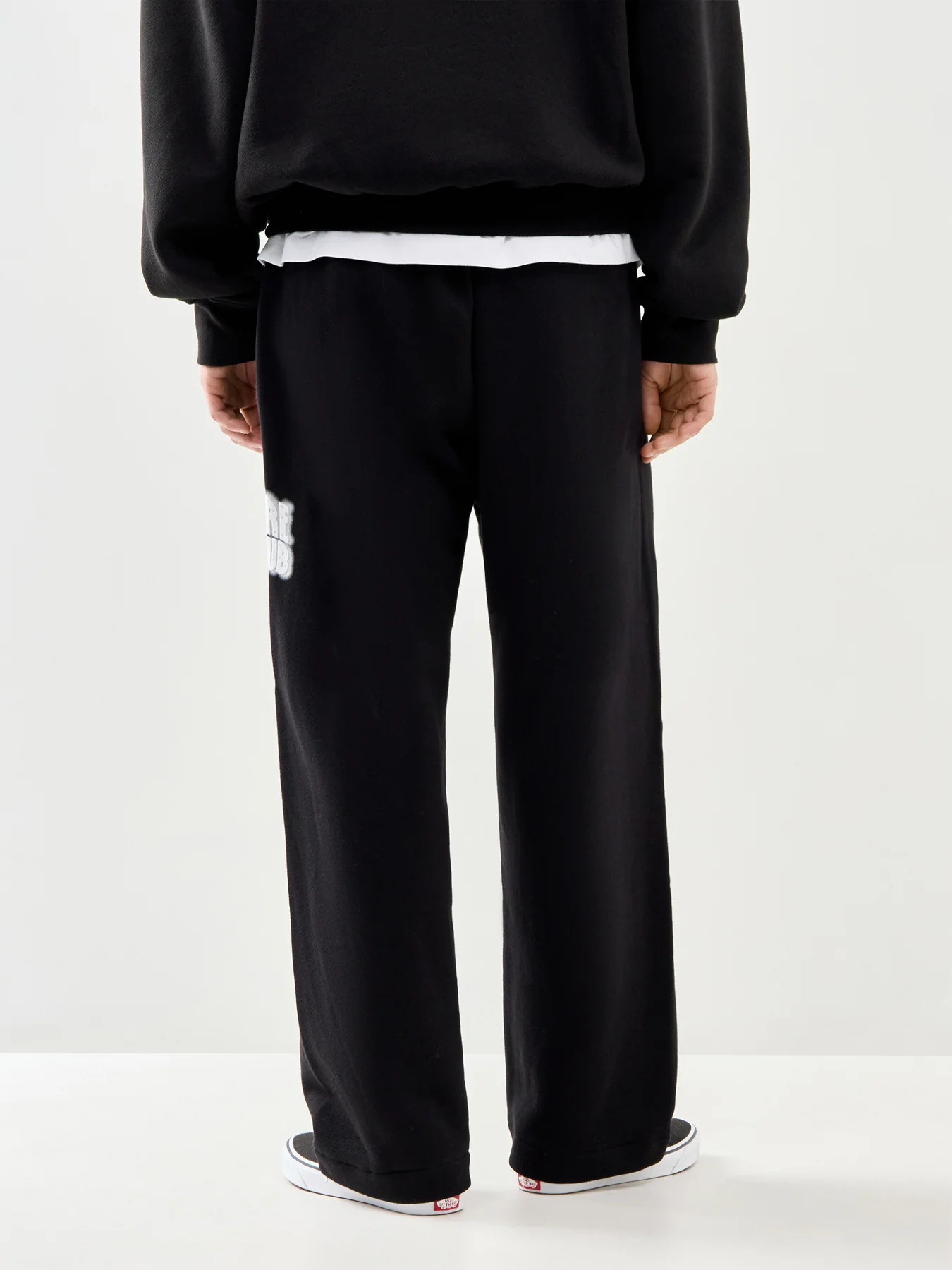 Distorted Arch Logo Straight Leg Sweatpants Black - Image 5