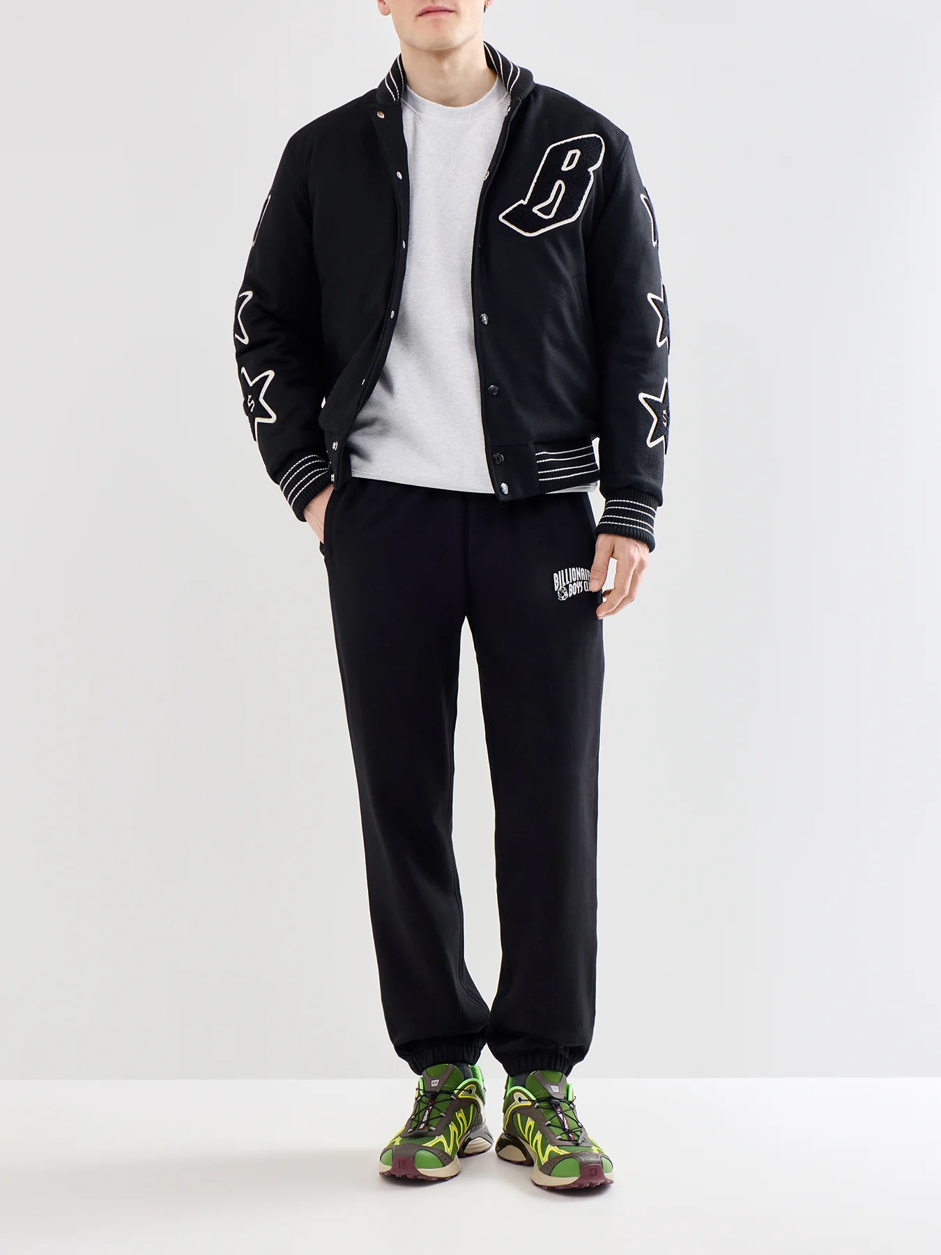 Small Arch Logo Cotton Jogger Bottoms Black - Image 2