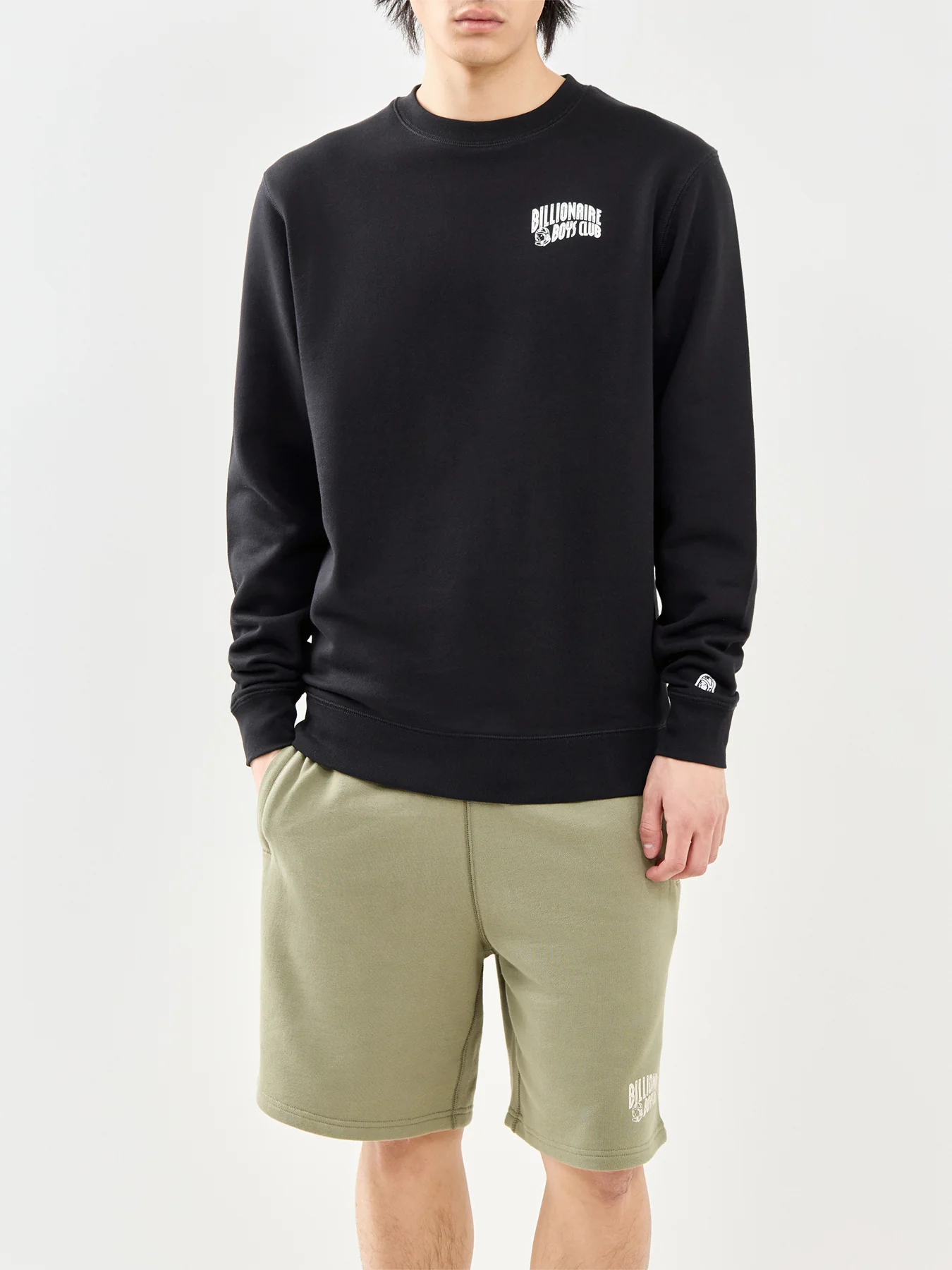 Small Arch Logo Cotton Crewneck Sweatshirt Black - Image 4