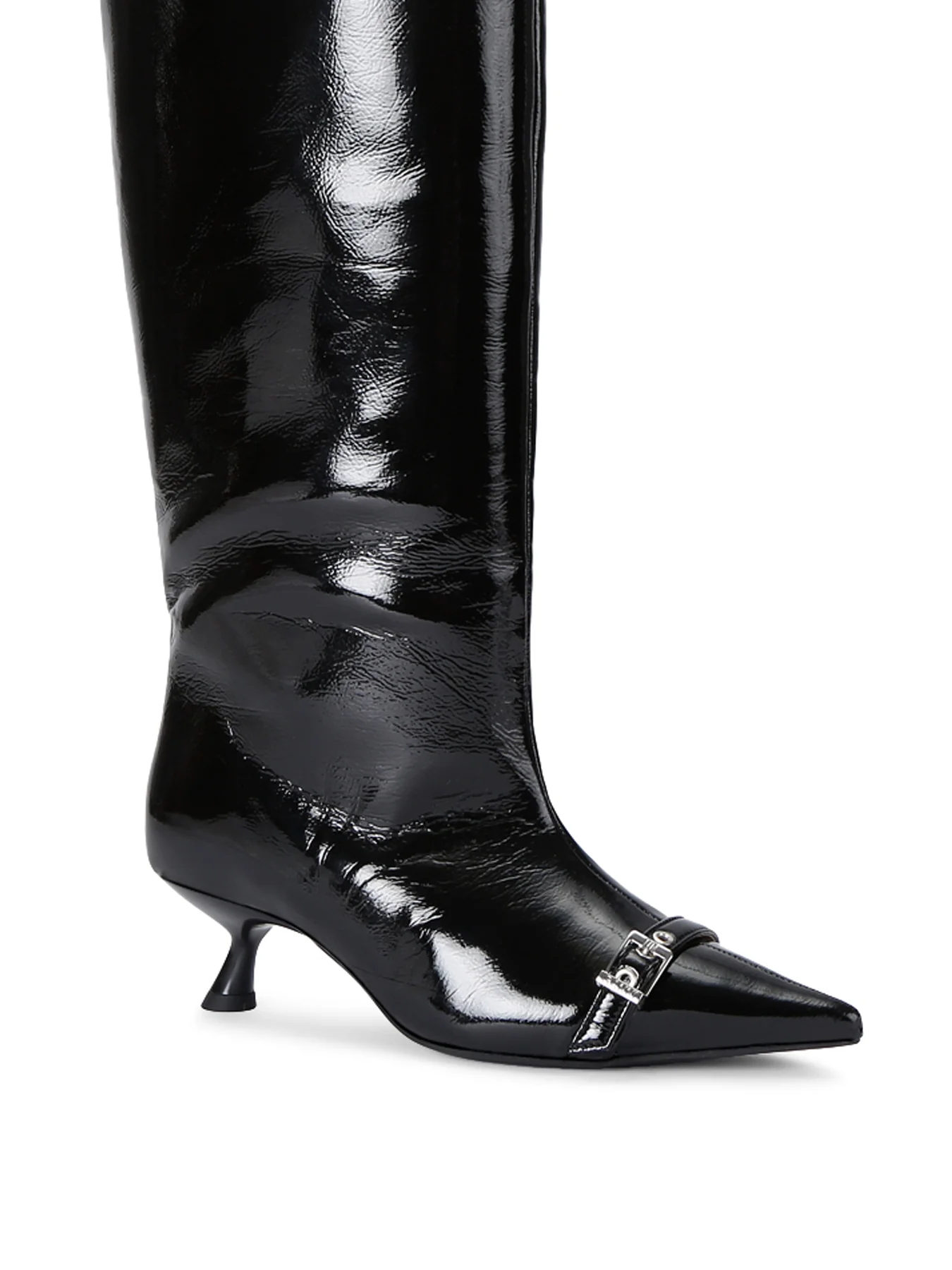 Eyelet Slouchy Boots Black - Image 4