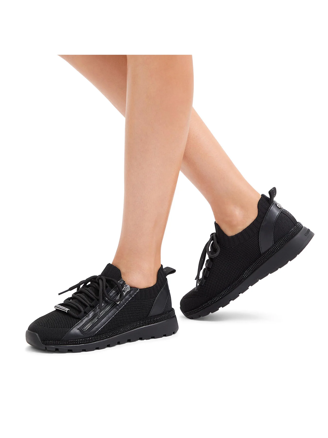 Pace Zip Knit Trainers Black - Image 5