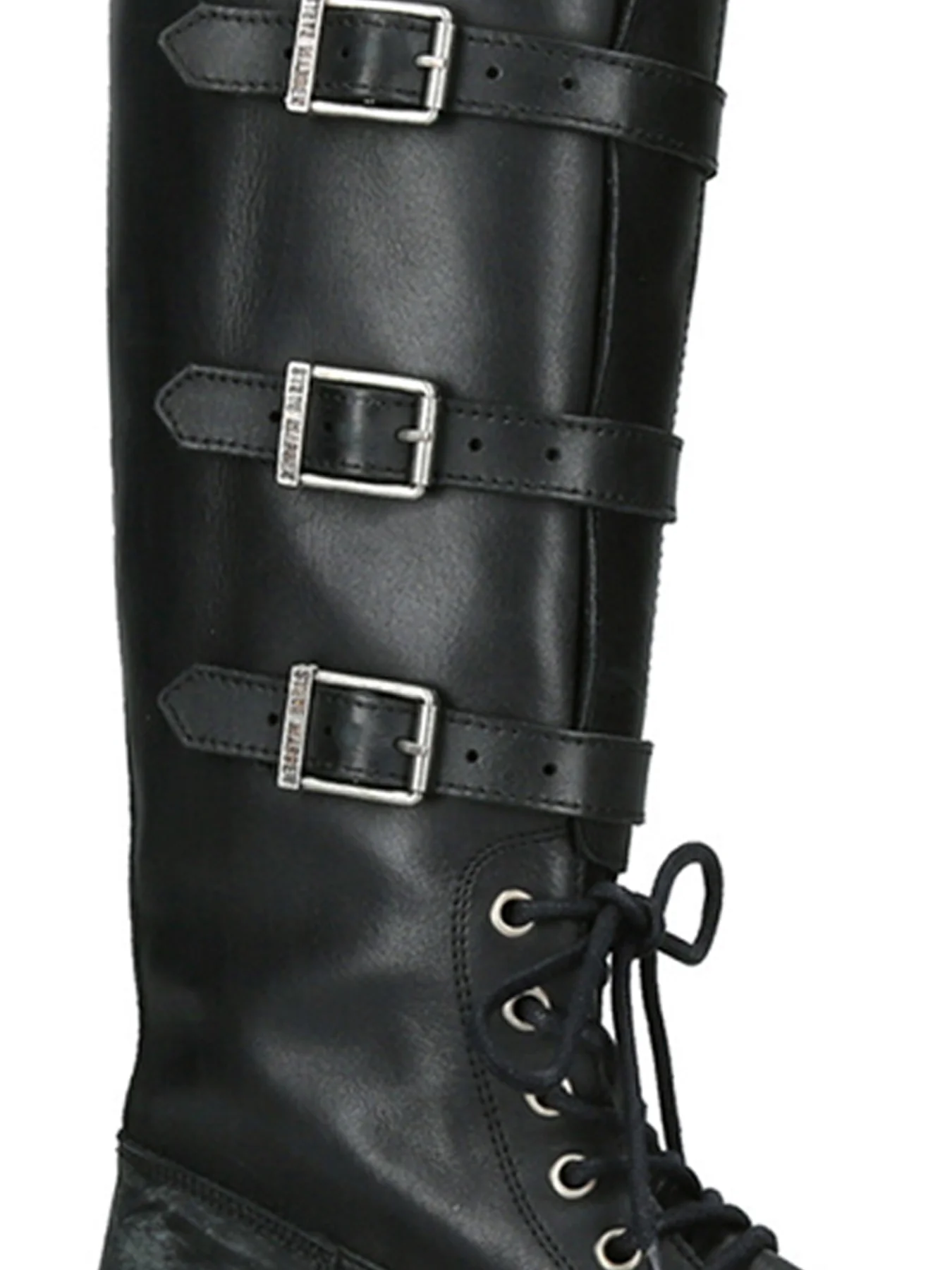 Rox Buckle Leather Boots Black - Image 4