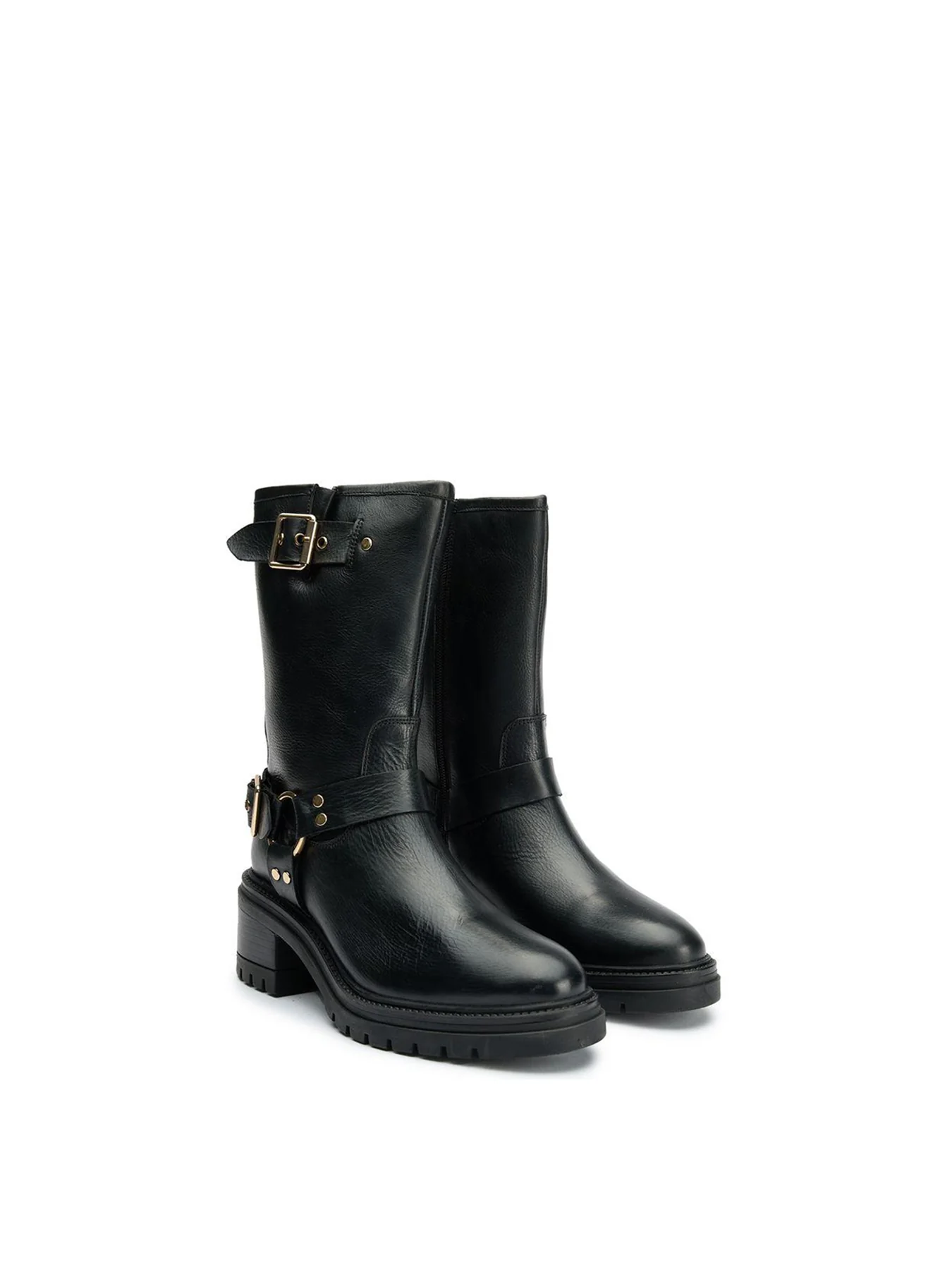 Grunge Biker Boots Black - Image 3