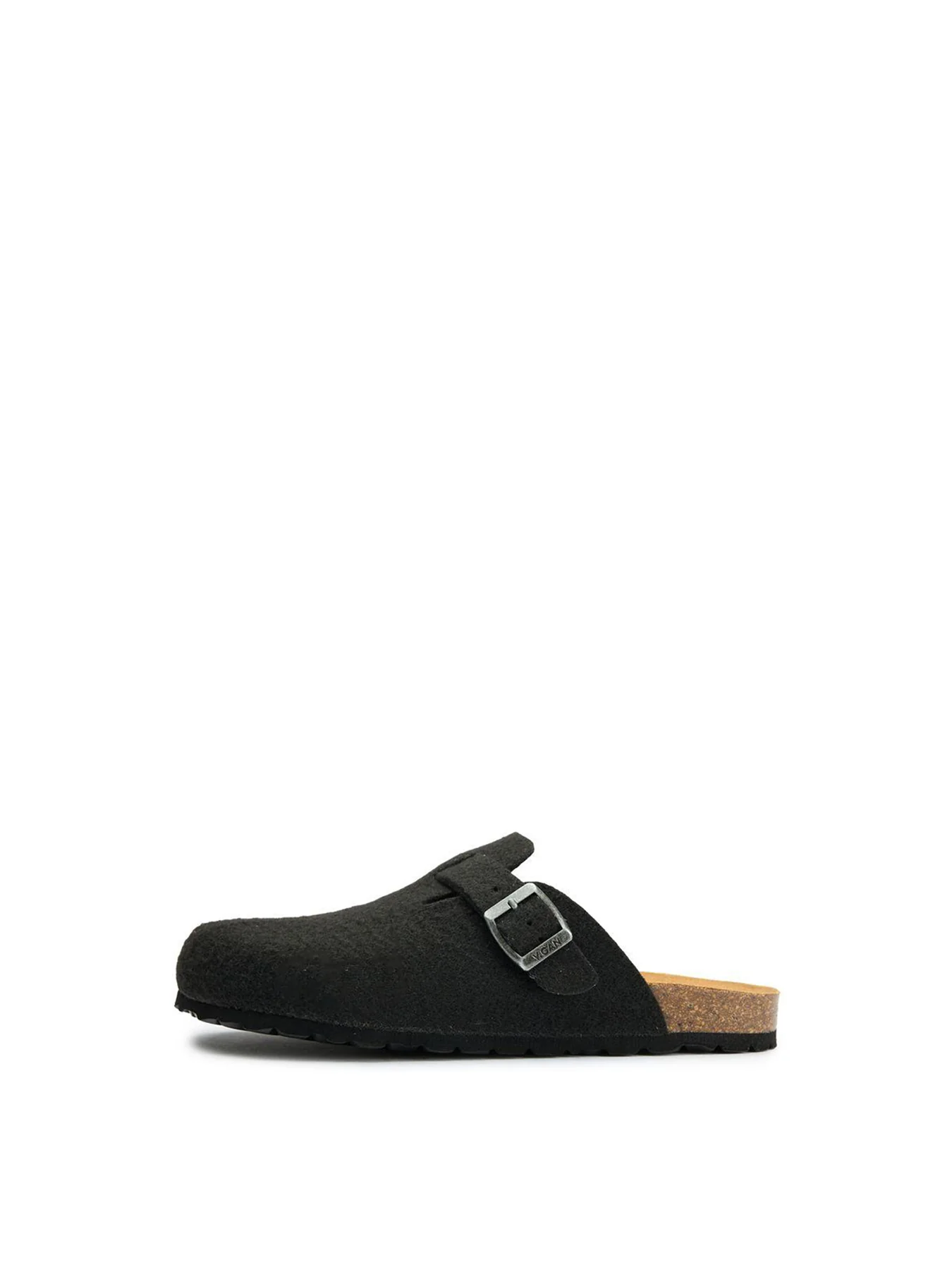 Vegan Taro Comfort Recycled Felt Footbed Slippers Black - Image 2
