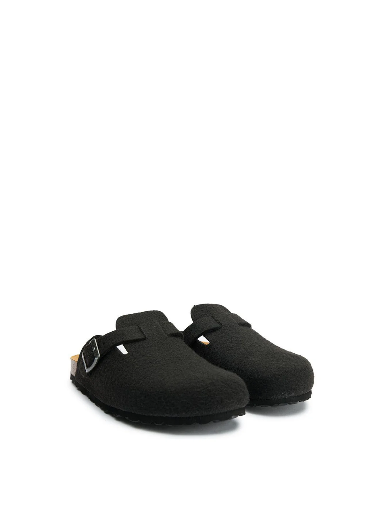 Vegan Taro Comfort Recycled Felt Footbed Slippers Black - Image 3