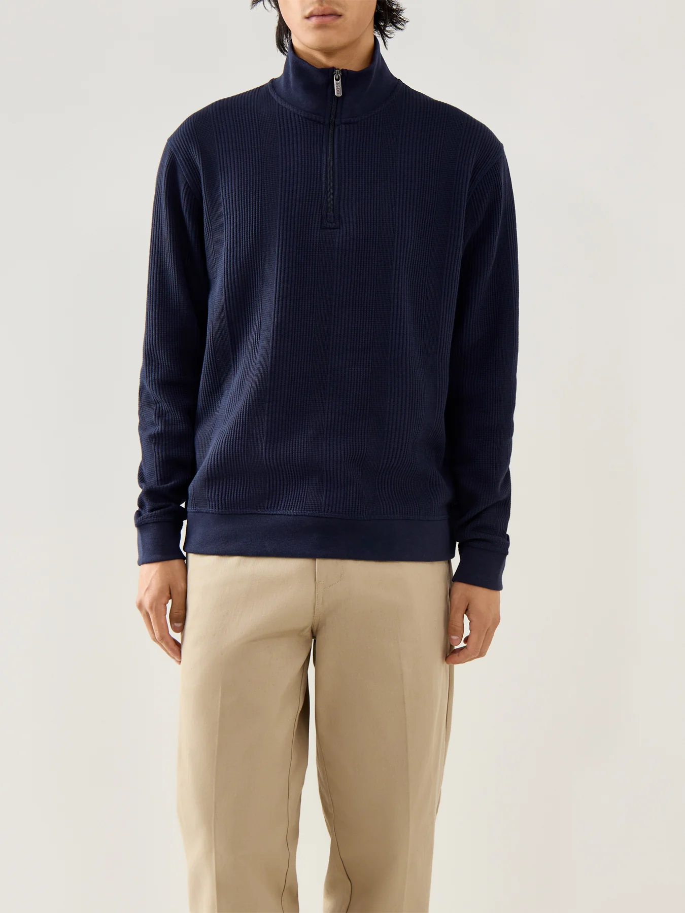 Structure 1/4 Zip Long Sleeves Dark Blue - Image 4
