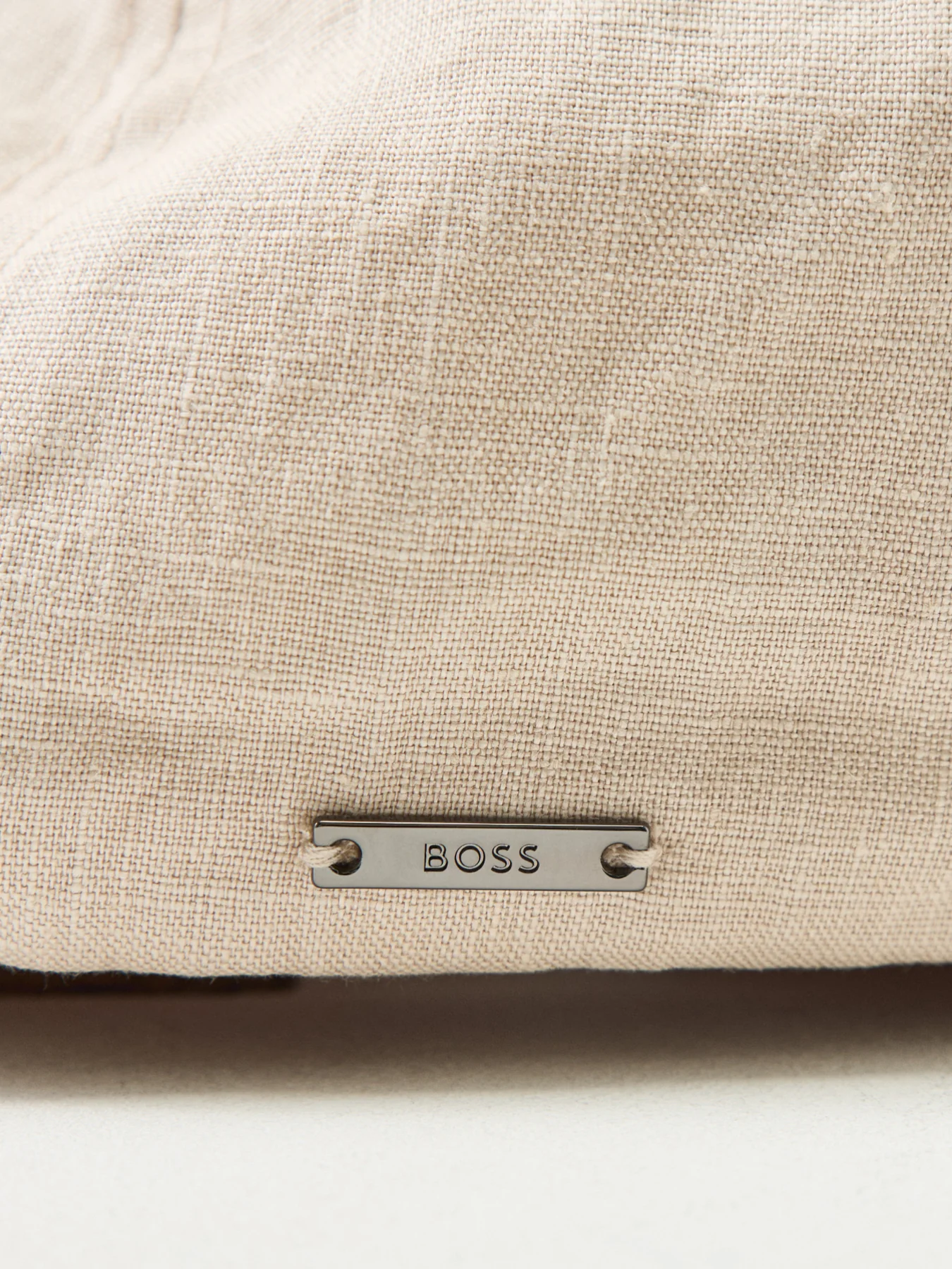 Linen Flat Cap Beige - Image 3