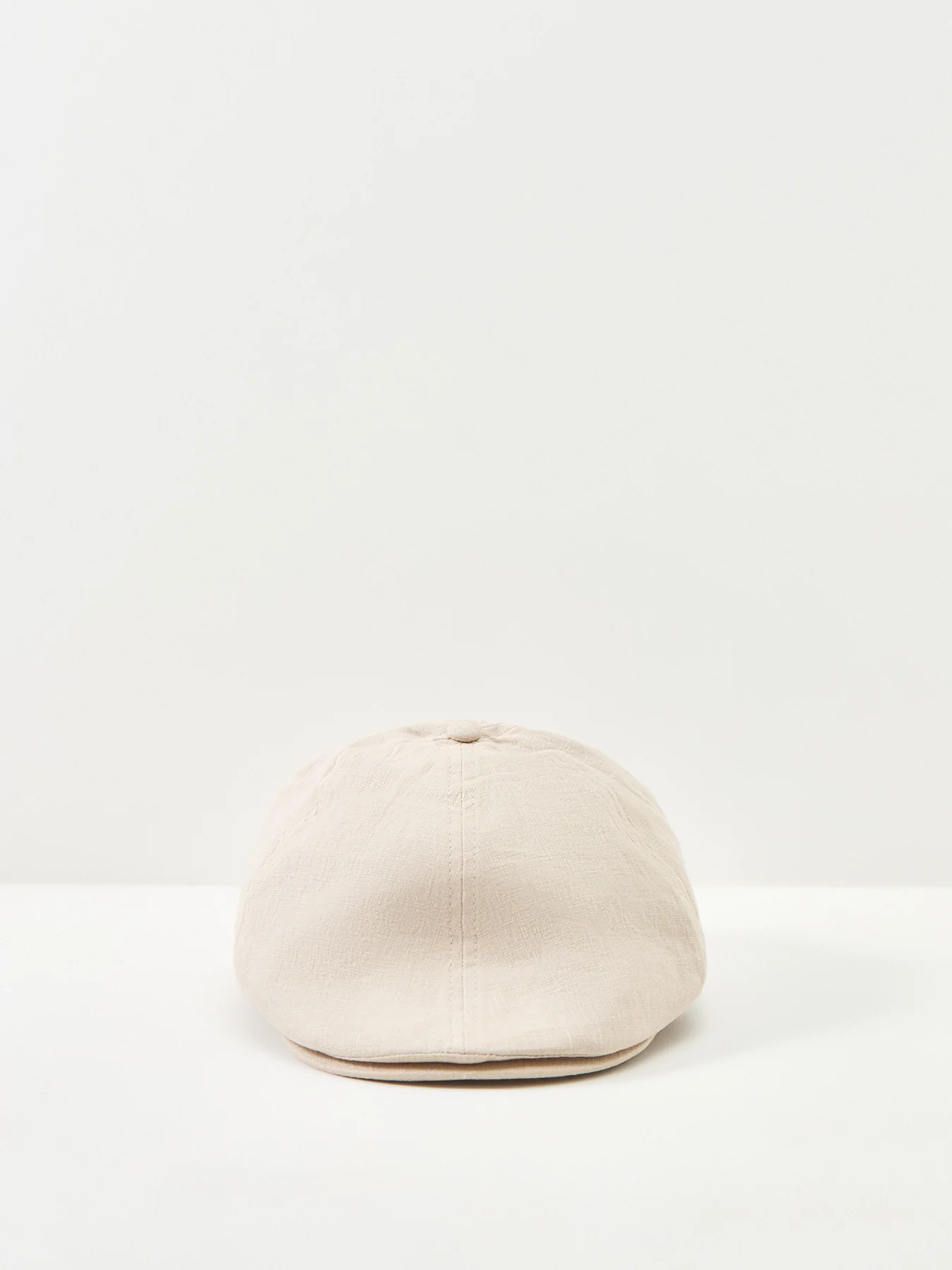 Linen Flat Cap Beige - Image 4