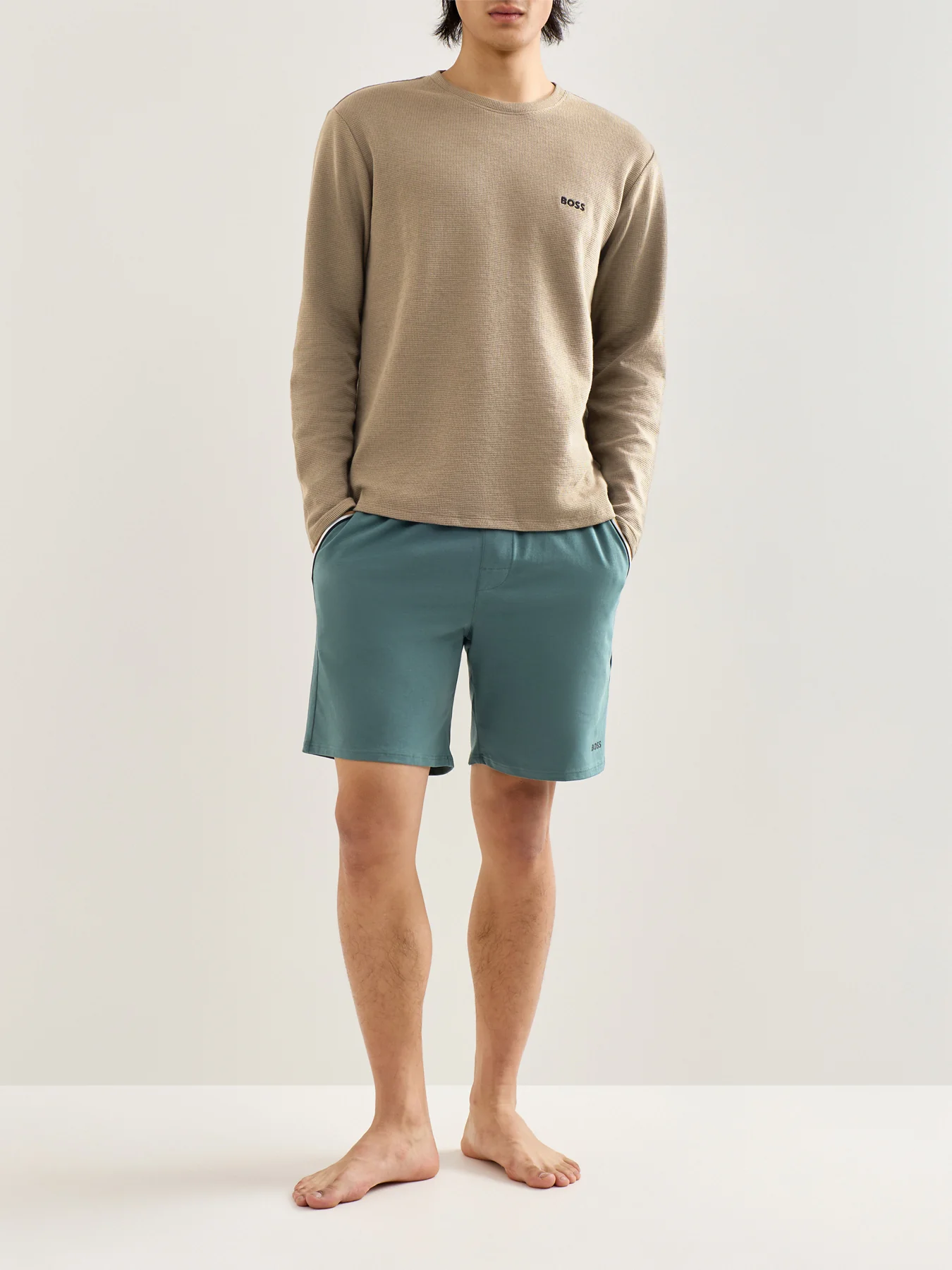 Waffle Long Sleeve Shirt Brown - Image 2