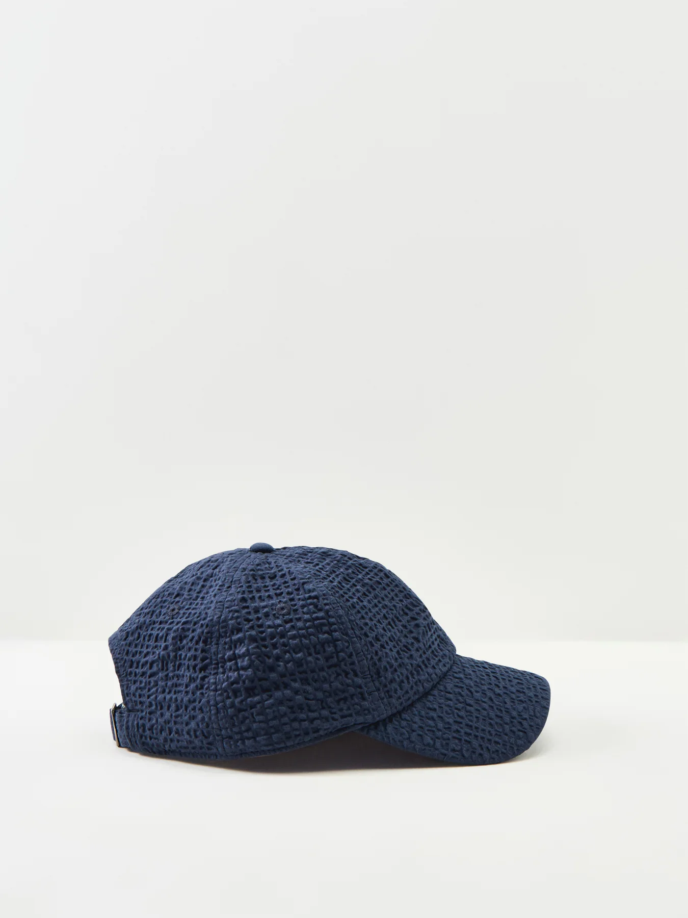 Seersucker Baseball Cap Navy - Image 2