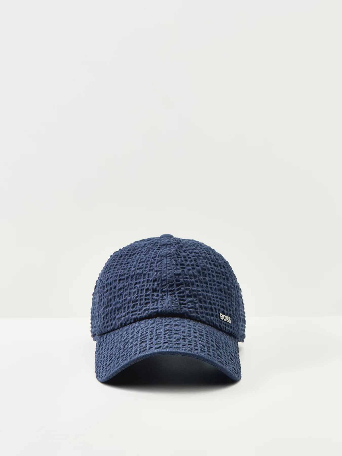 Seersucker Baseball Cap Navy - Image 4