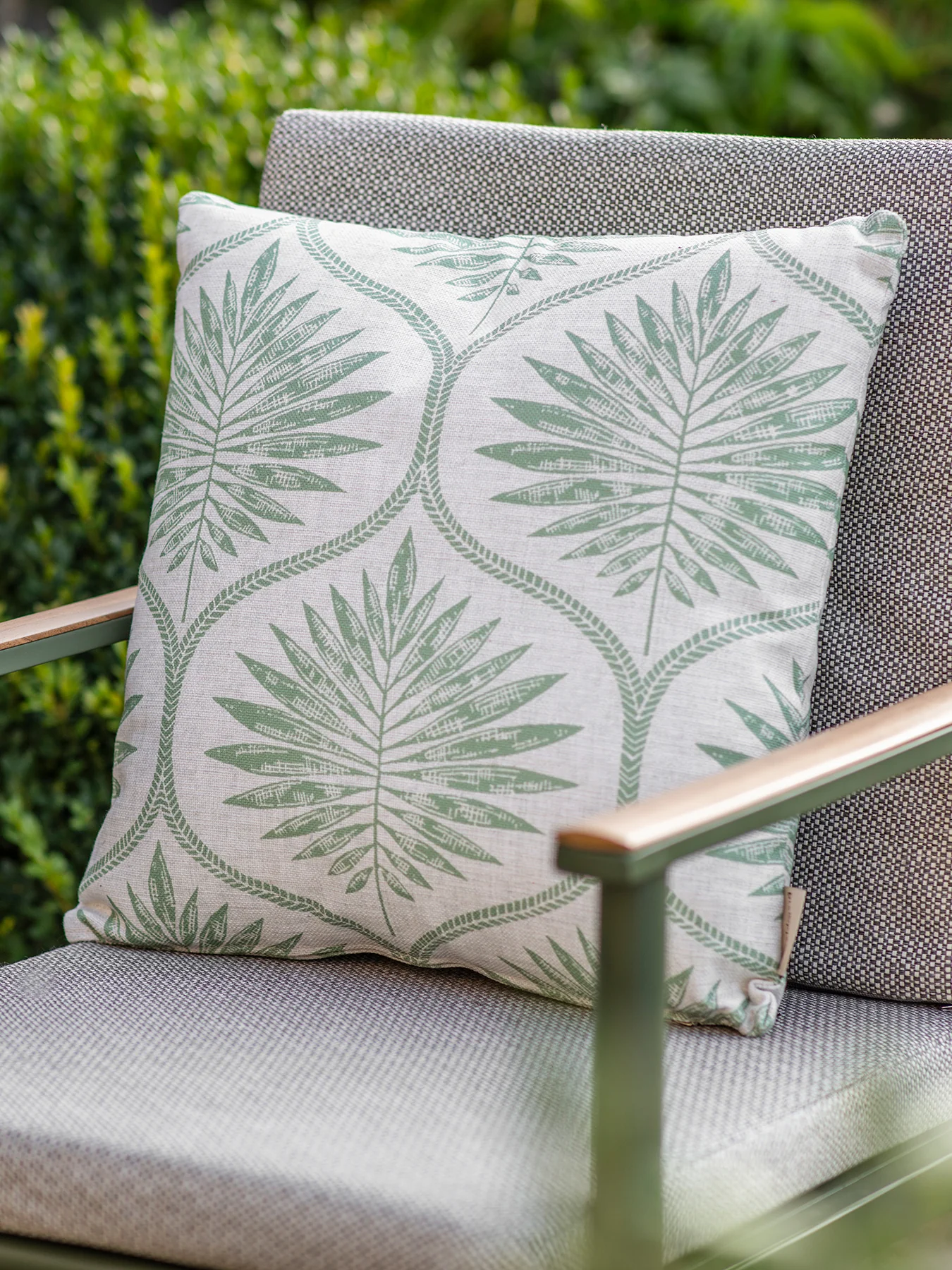 Fronds Square Scatter Cushion Green - Image 2