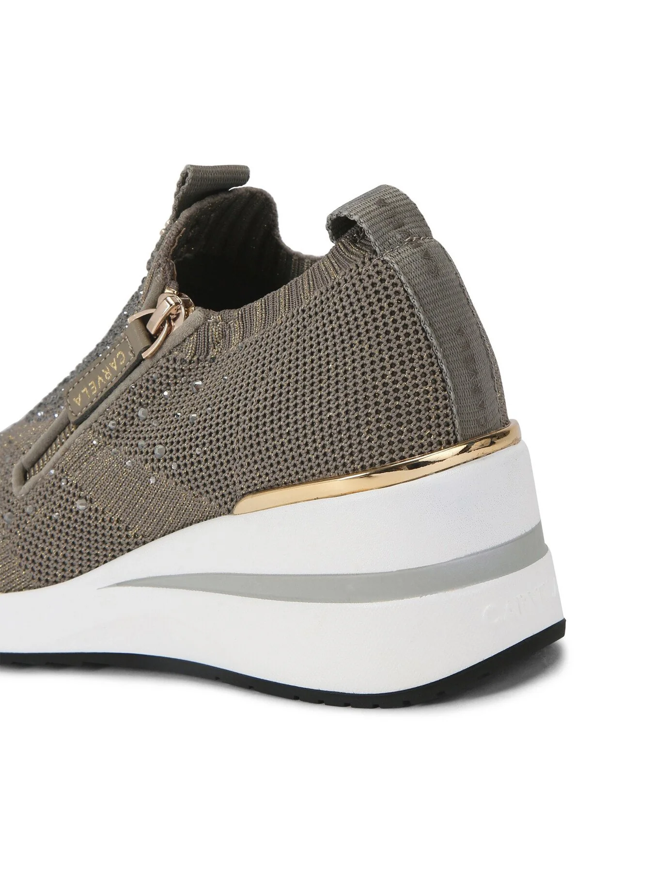 High Rise Zip Knit Trainers Bronze - Image 3