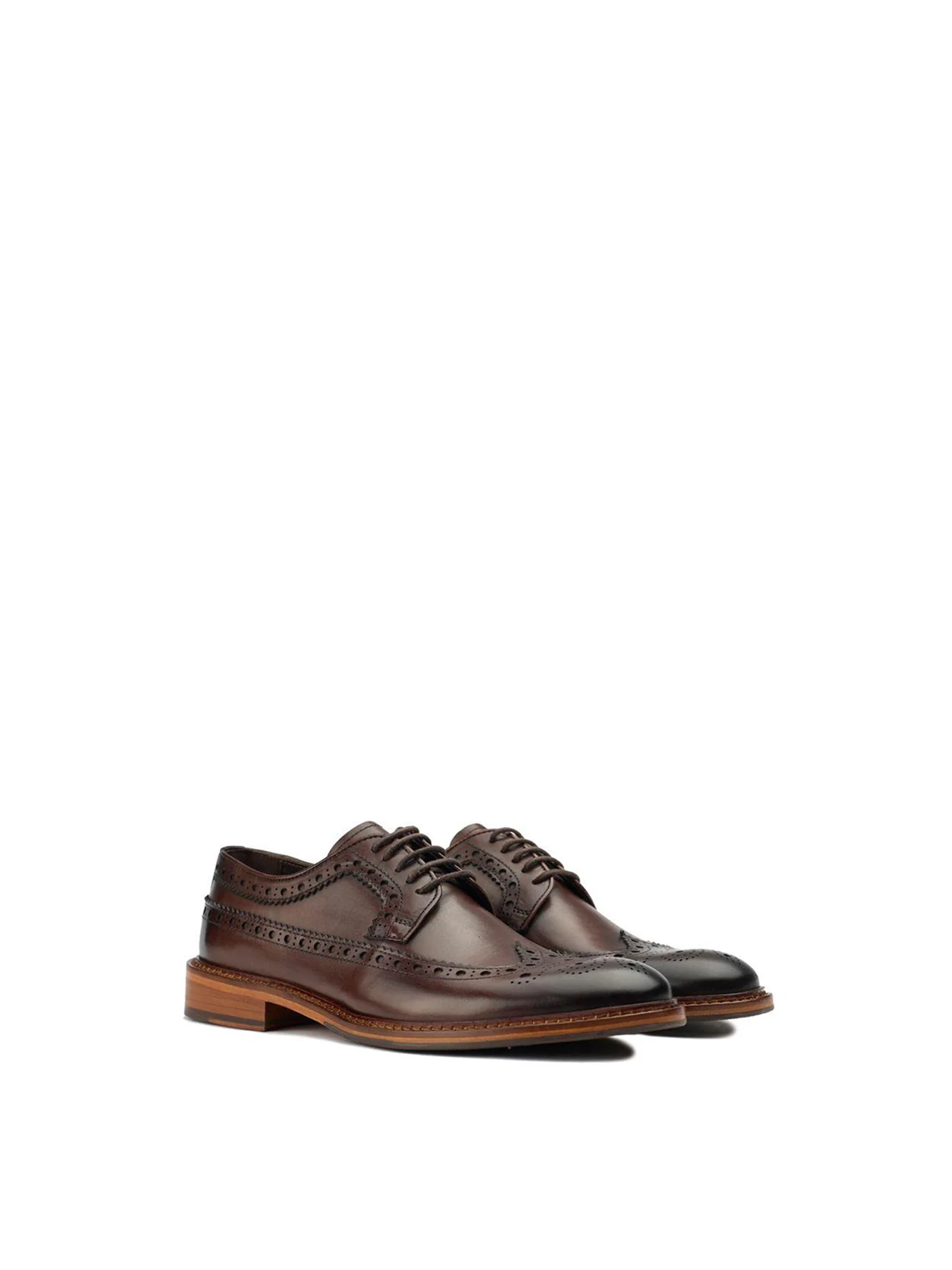 Etham Leather Brogue Shoes Tan - Image 3