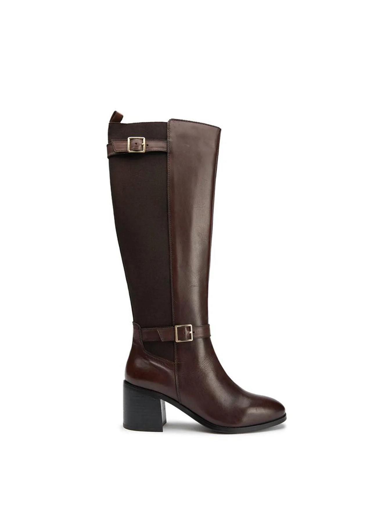 Gotta Elasticated Knee High Boots Brown