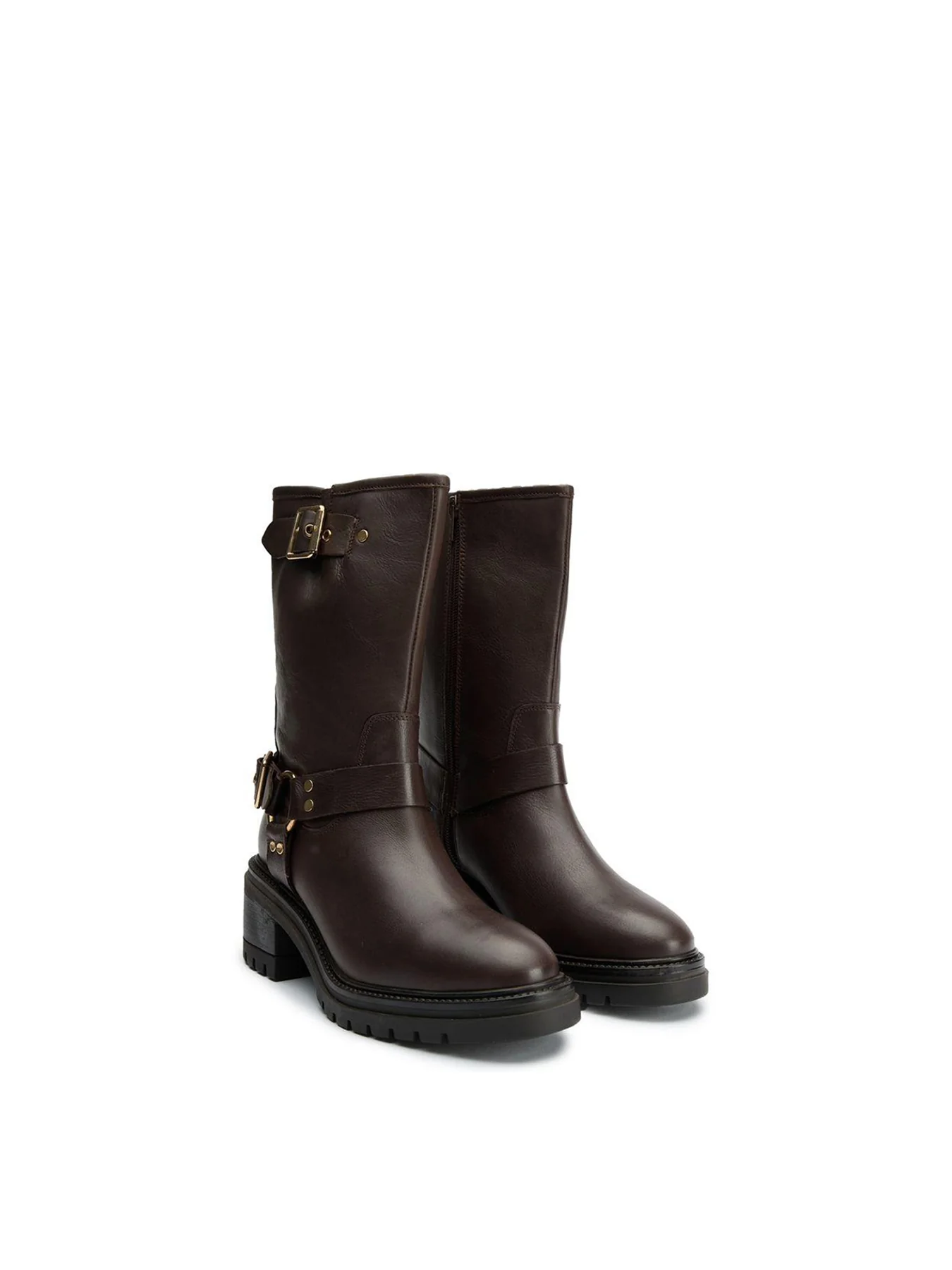 Grunge Biker Boots Brown - Image 3