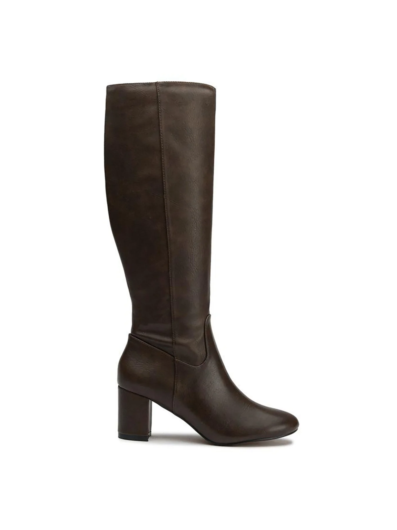 Vegan Avocado Knee High Boots Brown