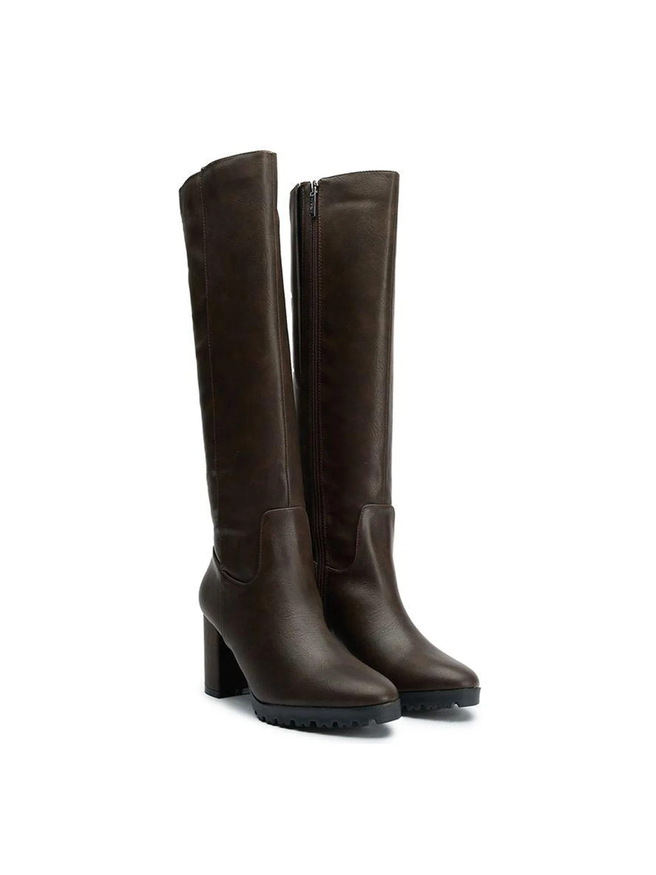 Vegan Edamame Knee High Boots Brown - Image 3