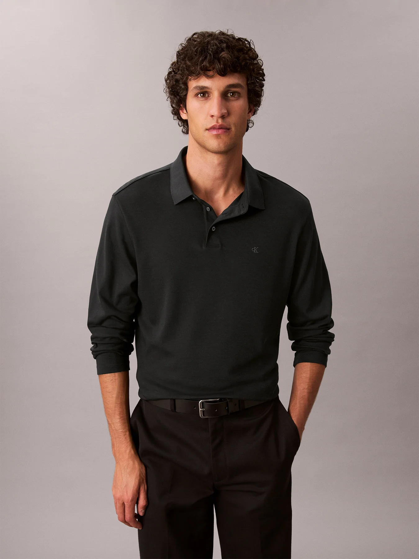 Long Sleeve Polo Shirt - Image 3