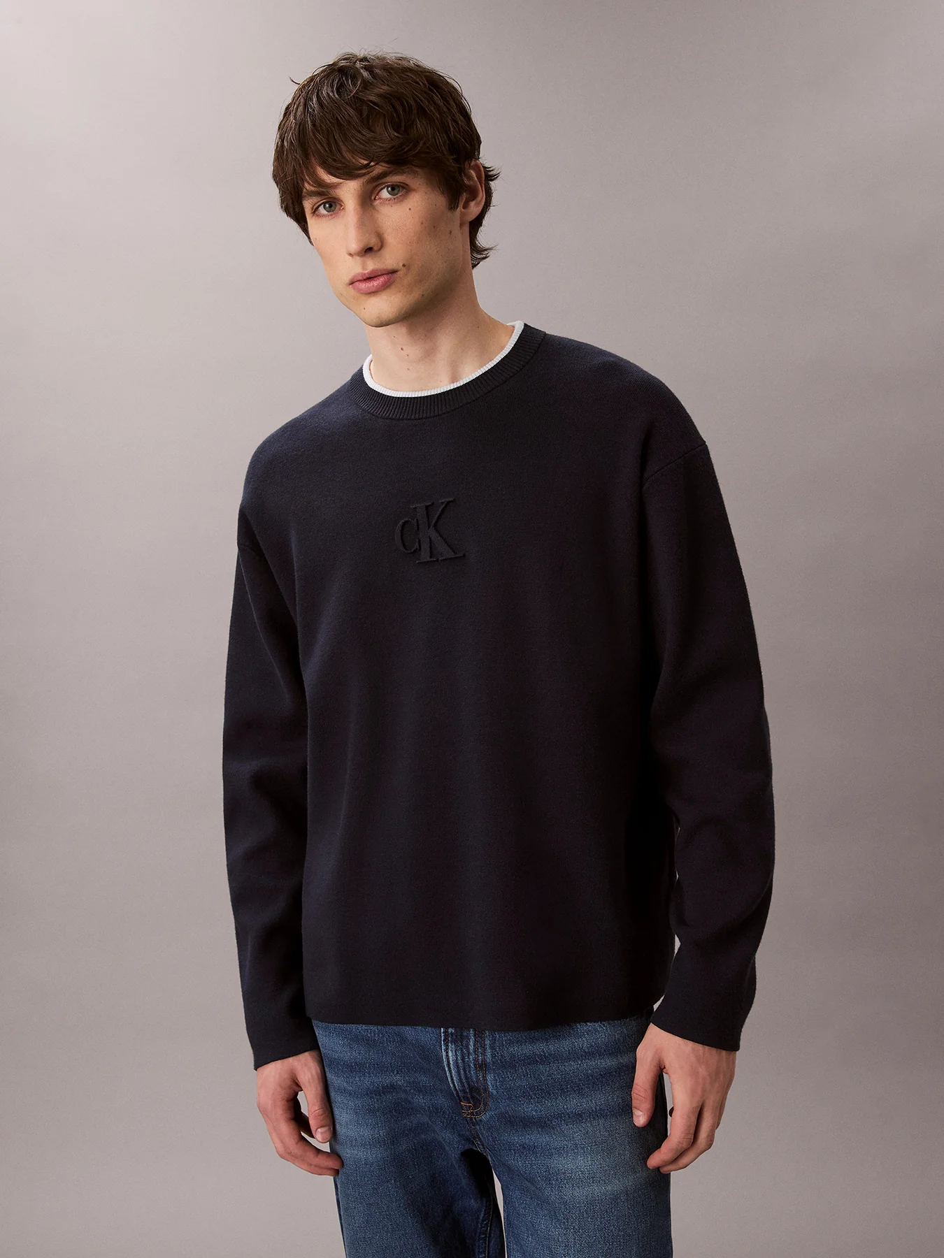 Embossed Monogram Relaxed Sweater - Image 2