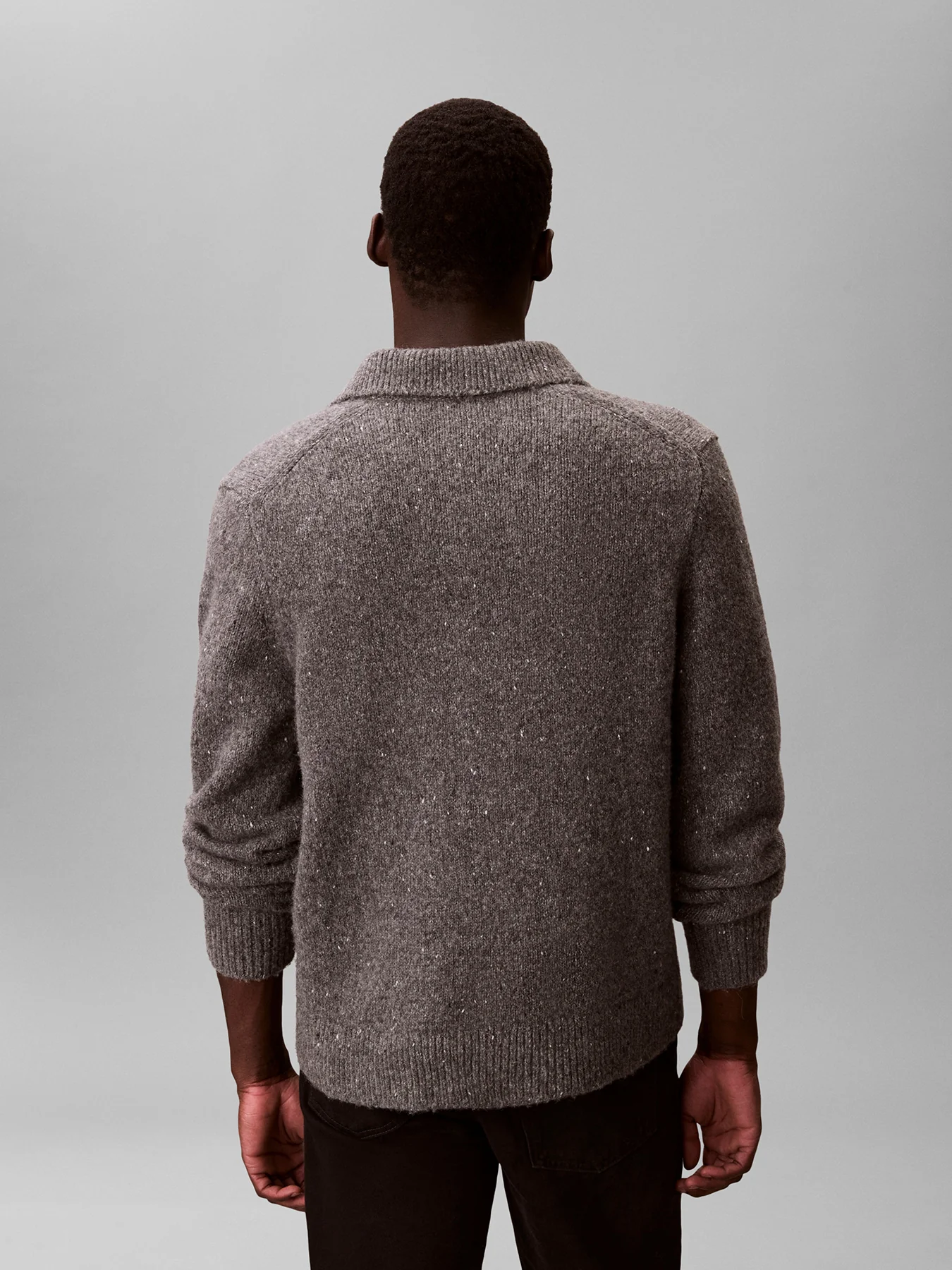 Wool Blend Polo Jumper Brown - Image 9