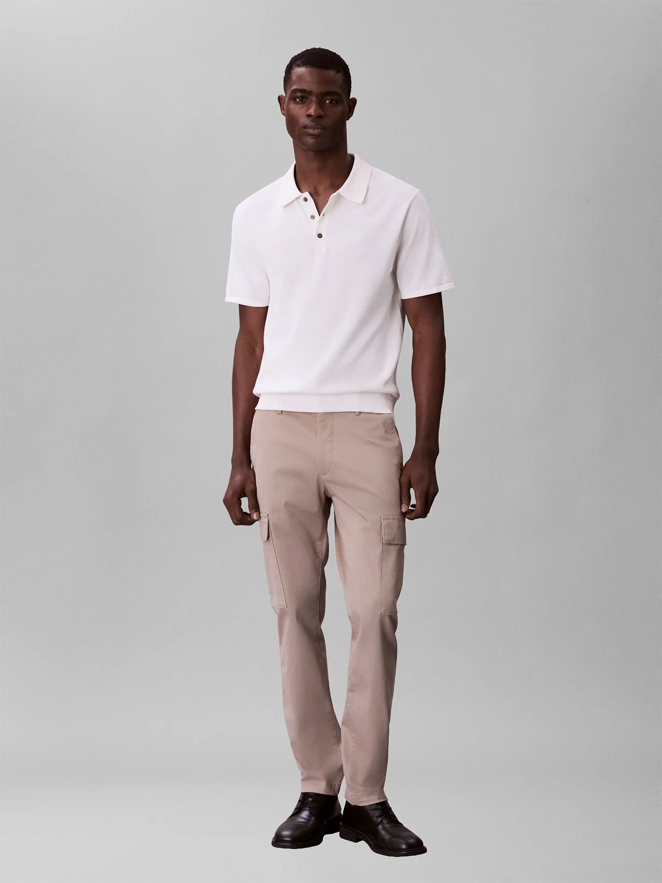 Slim Stretch Cotton Cargo Trousers - Image 2