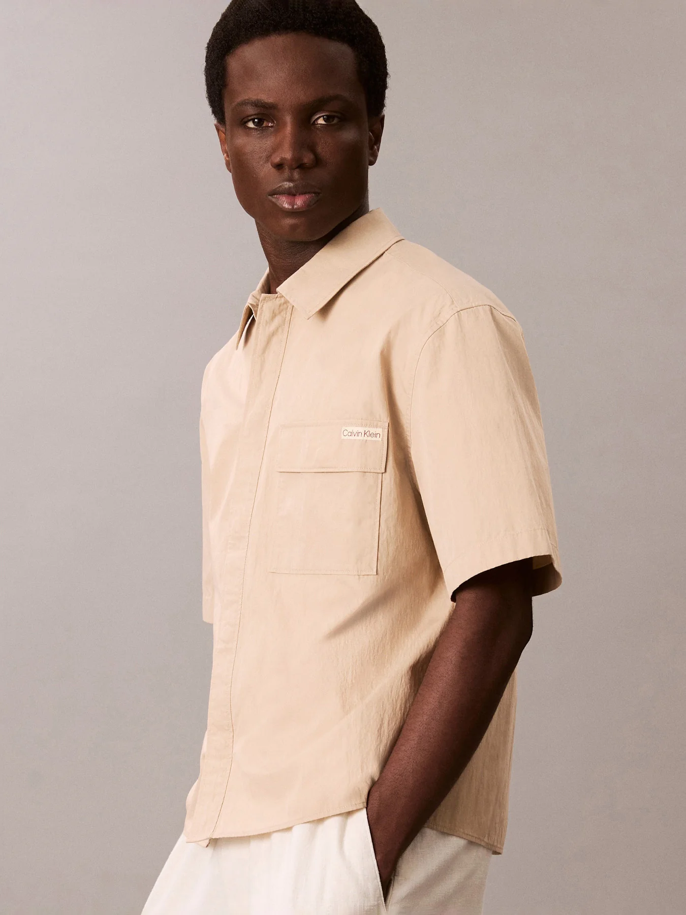 Relaxed Cotton Blend Short Sleeve Shirt - Image 5
