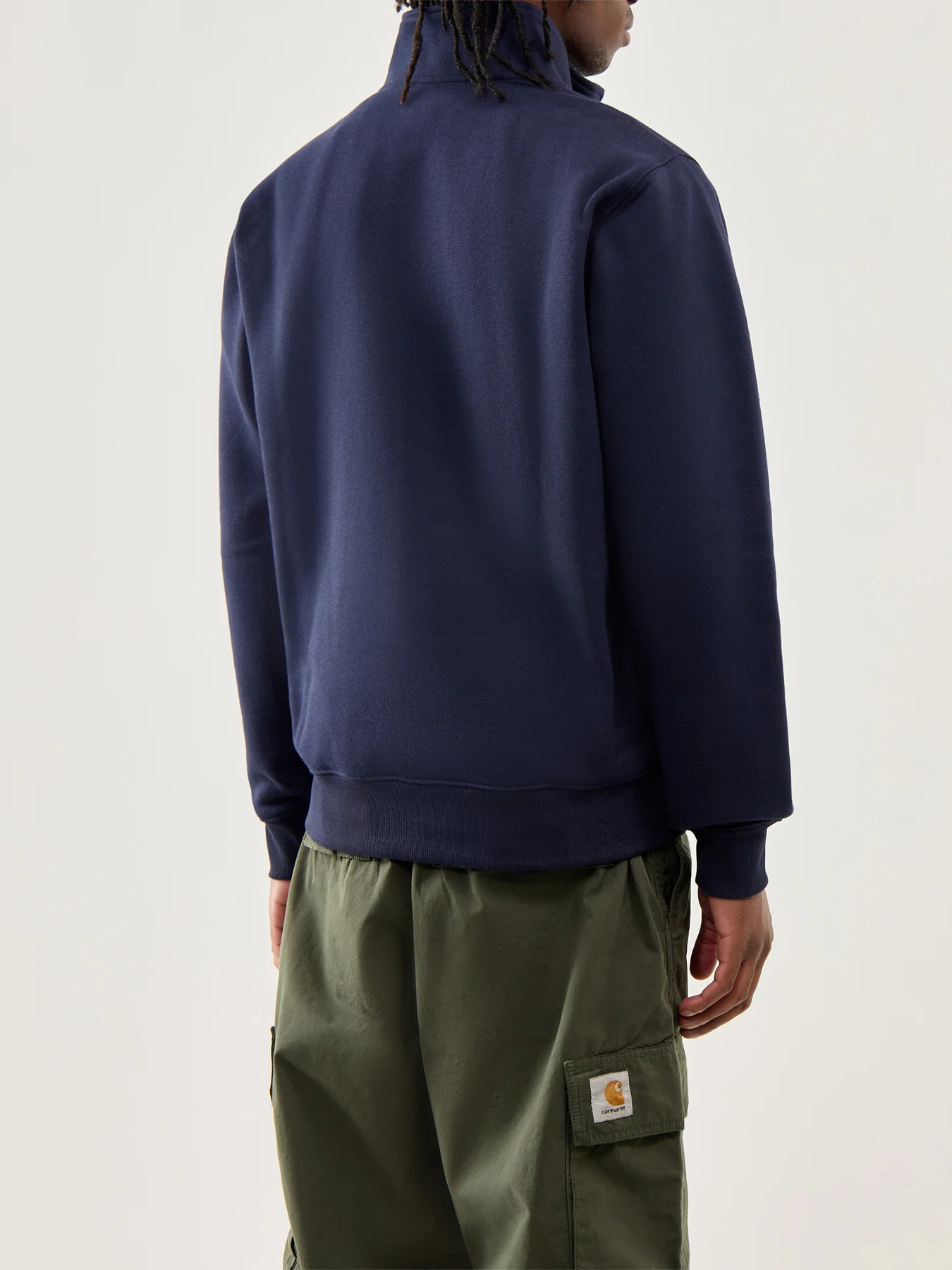 Chase Neck Zip Sweat Dark Navy Gold - Image 5