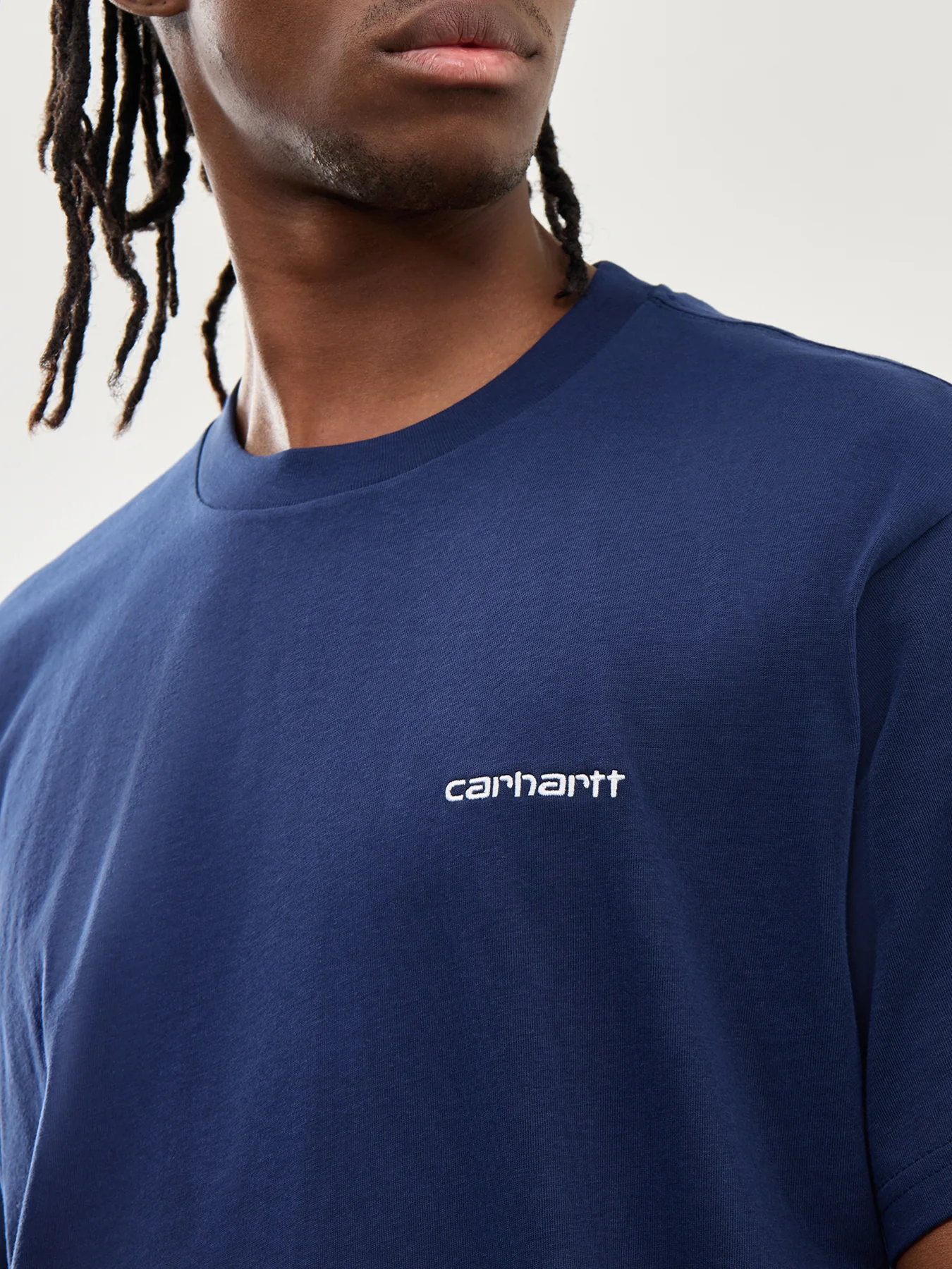 Short Sleeve Script Embroidery T-Shirt Jupiter White - Image 3