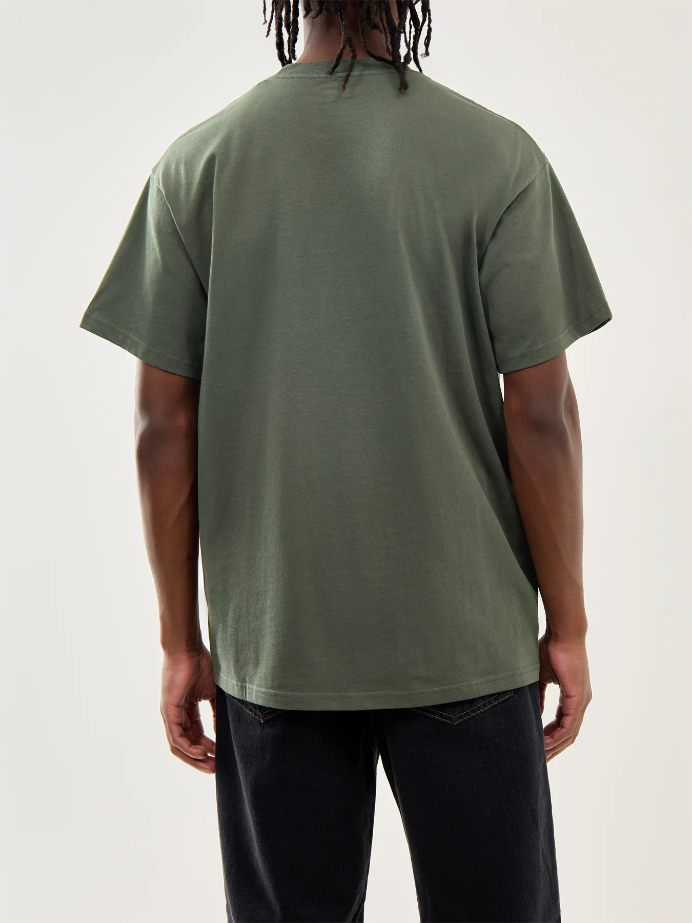 Shot Sleeve Script Embroidery T-Shirt Opuntia White - Image 5