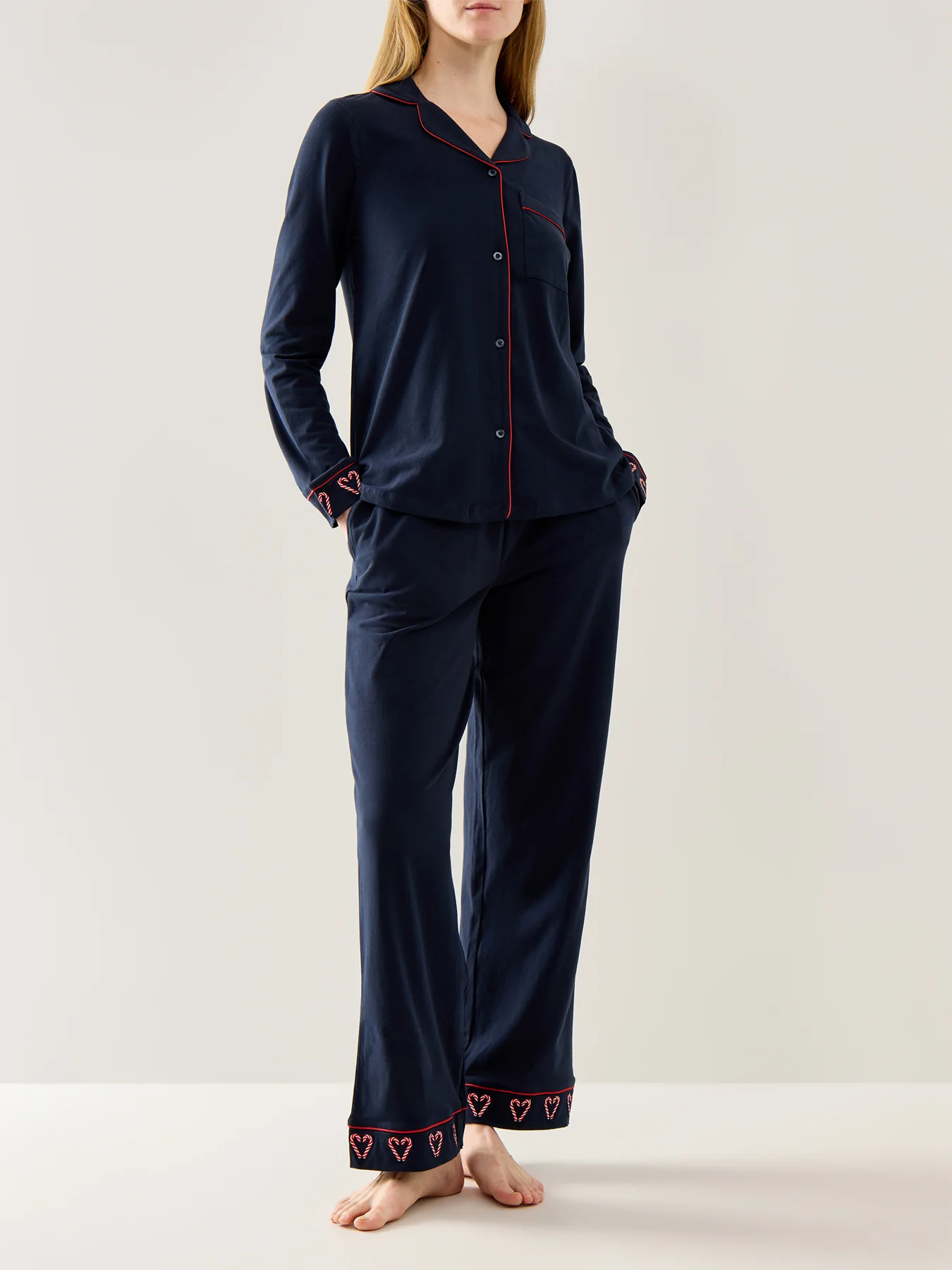 Candycane Cuff Long Set Navy - Image 3