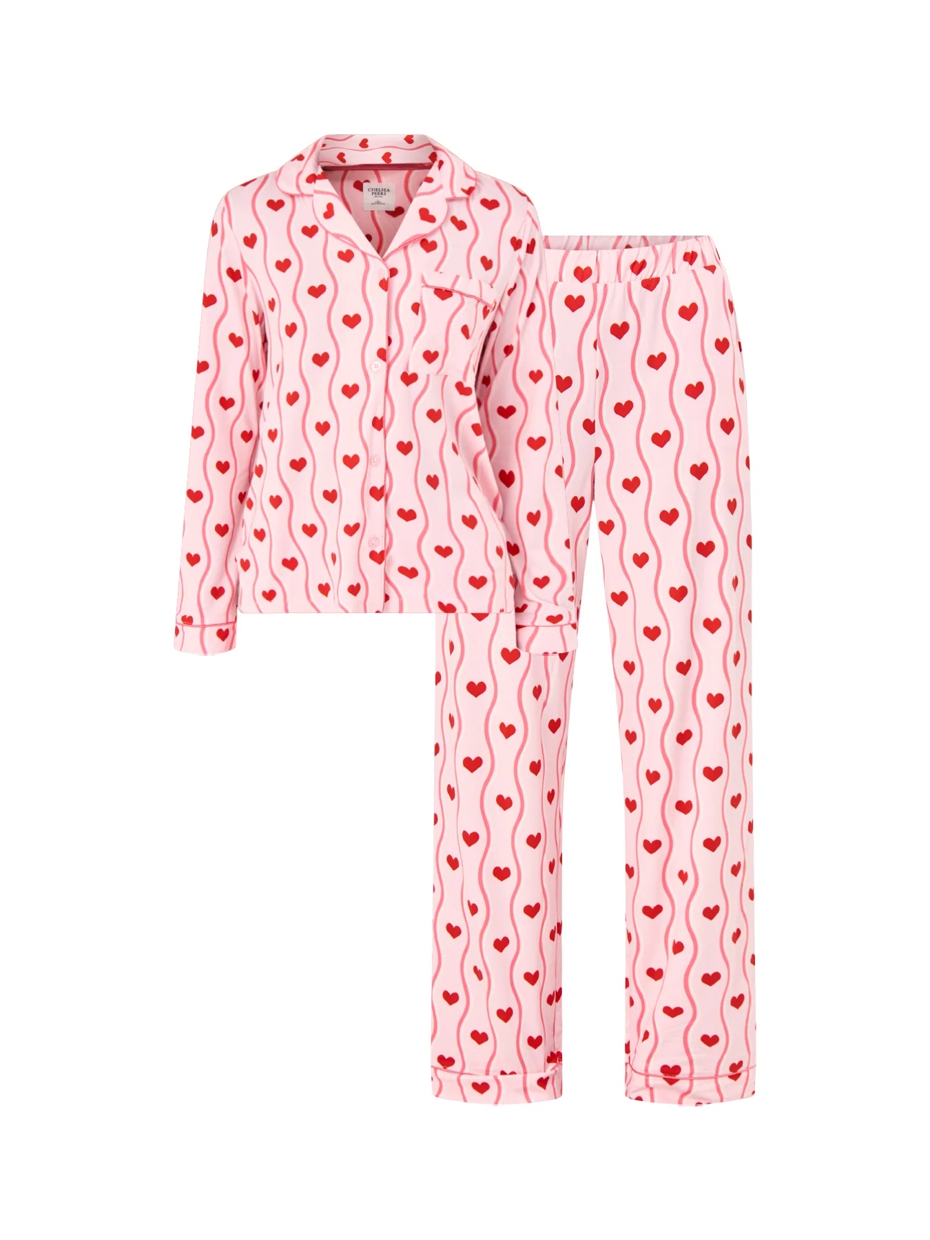 Heart Wave Long PJ Set Pink - Image 6