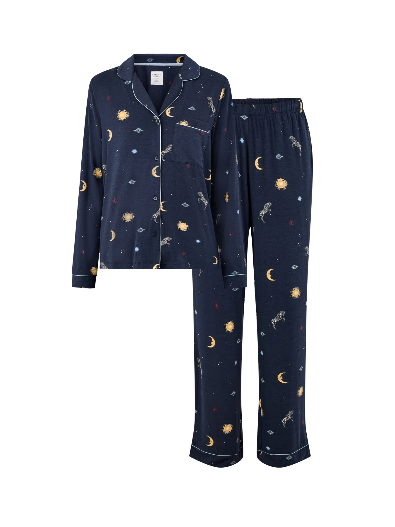 Celestial Zebra Long Pyjama Set Navy - Image 2