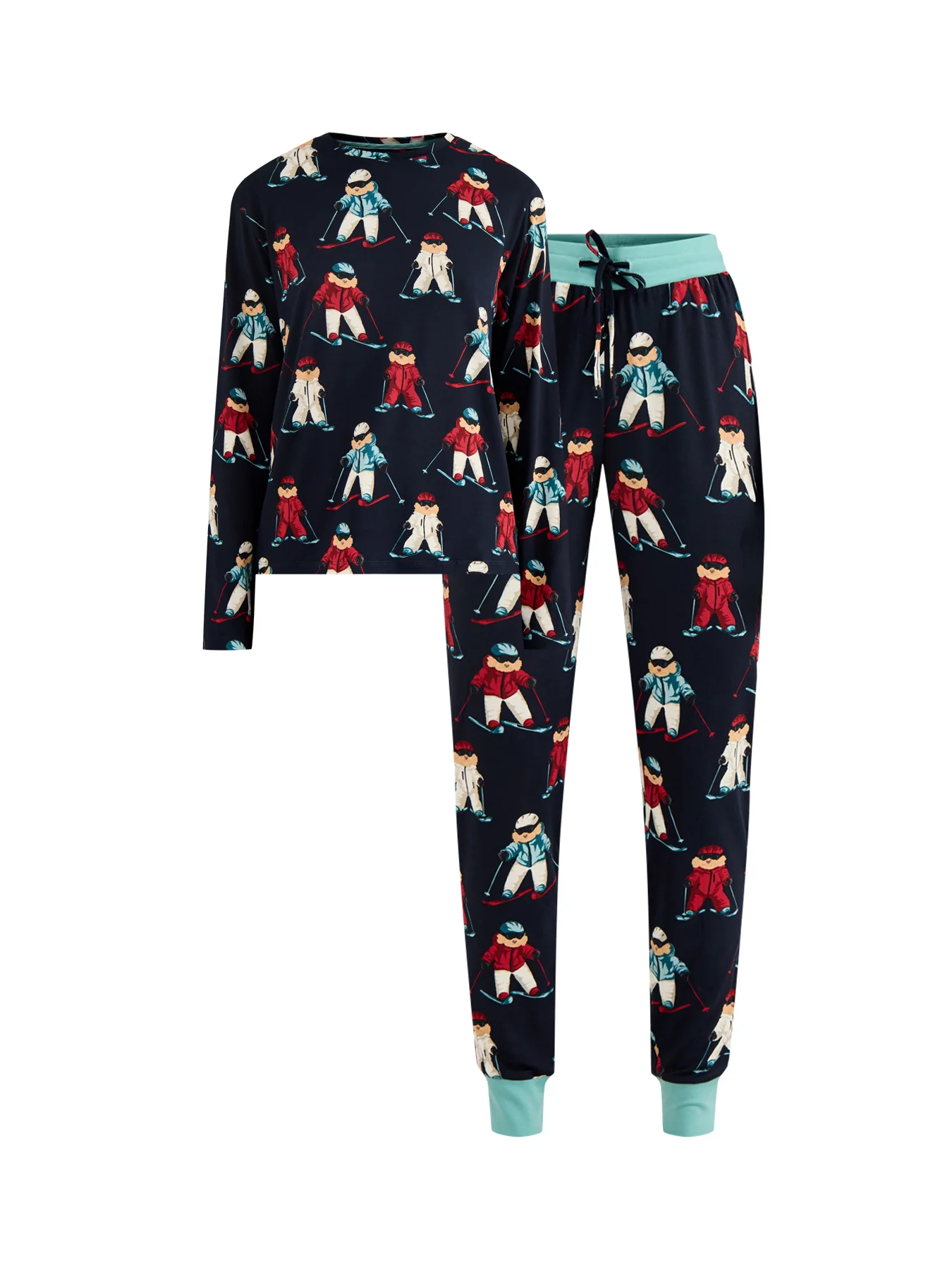 Skiing Dog Pyjama Set Navy
