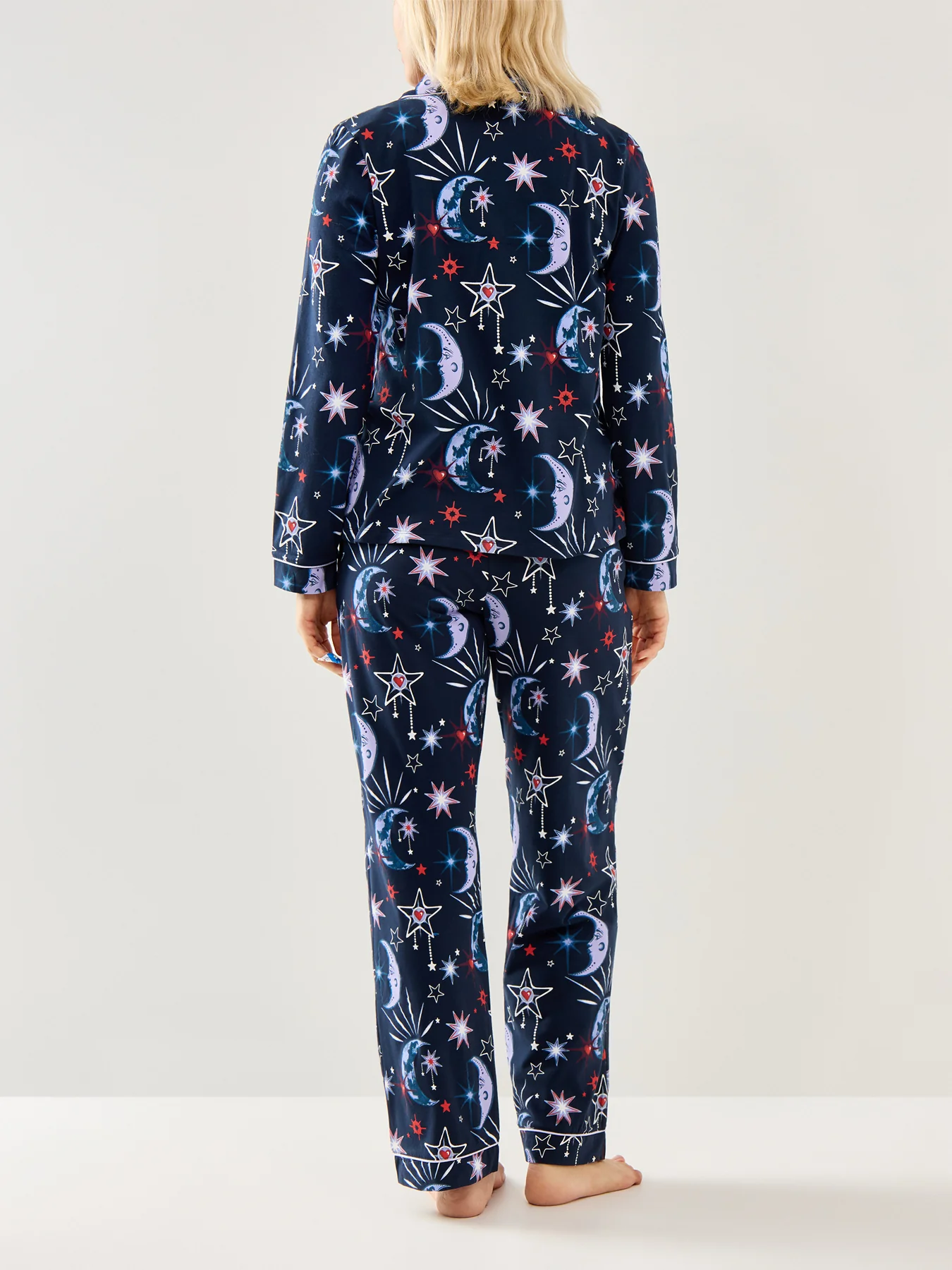 Starry Night Sky Pyjama Set Navy - Image 3