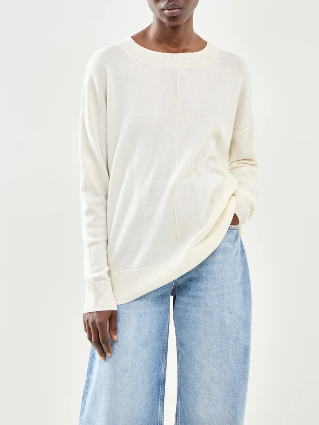 Wide Slouchy Jumper Cream - Image 4