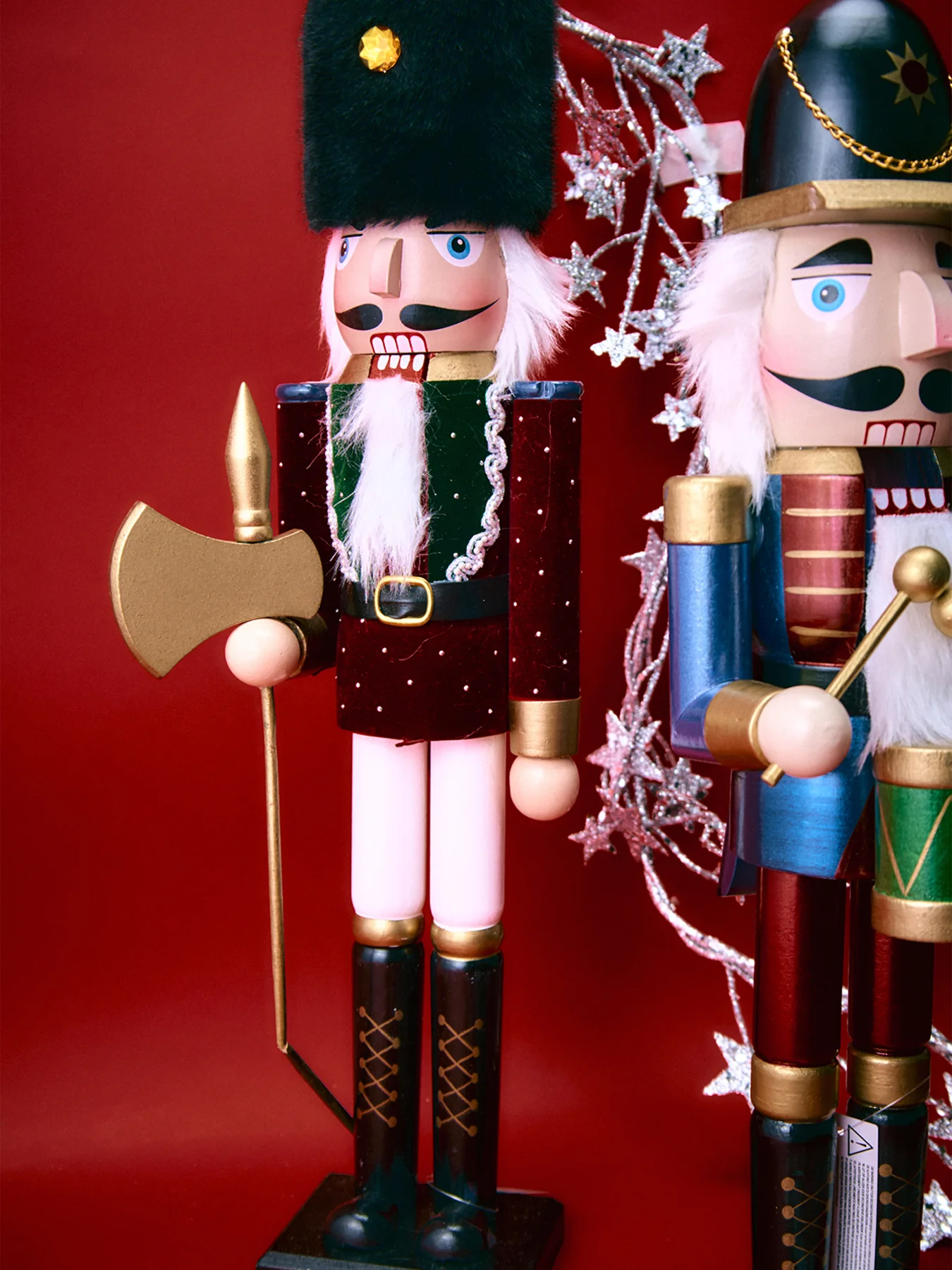 Wooden Nutcracker with a Faux Fur Hat and Axe 50cm - Image 2