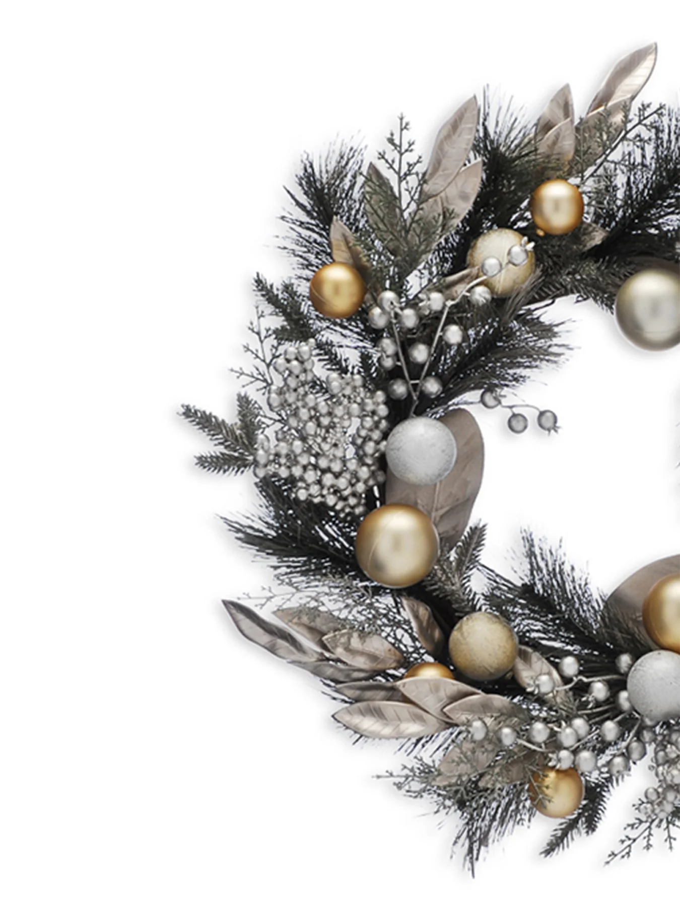 Frosted Bauble and Berries Christmas Wreath 61cm - Image 3