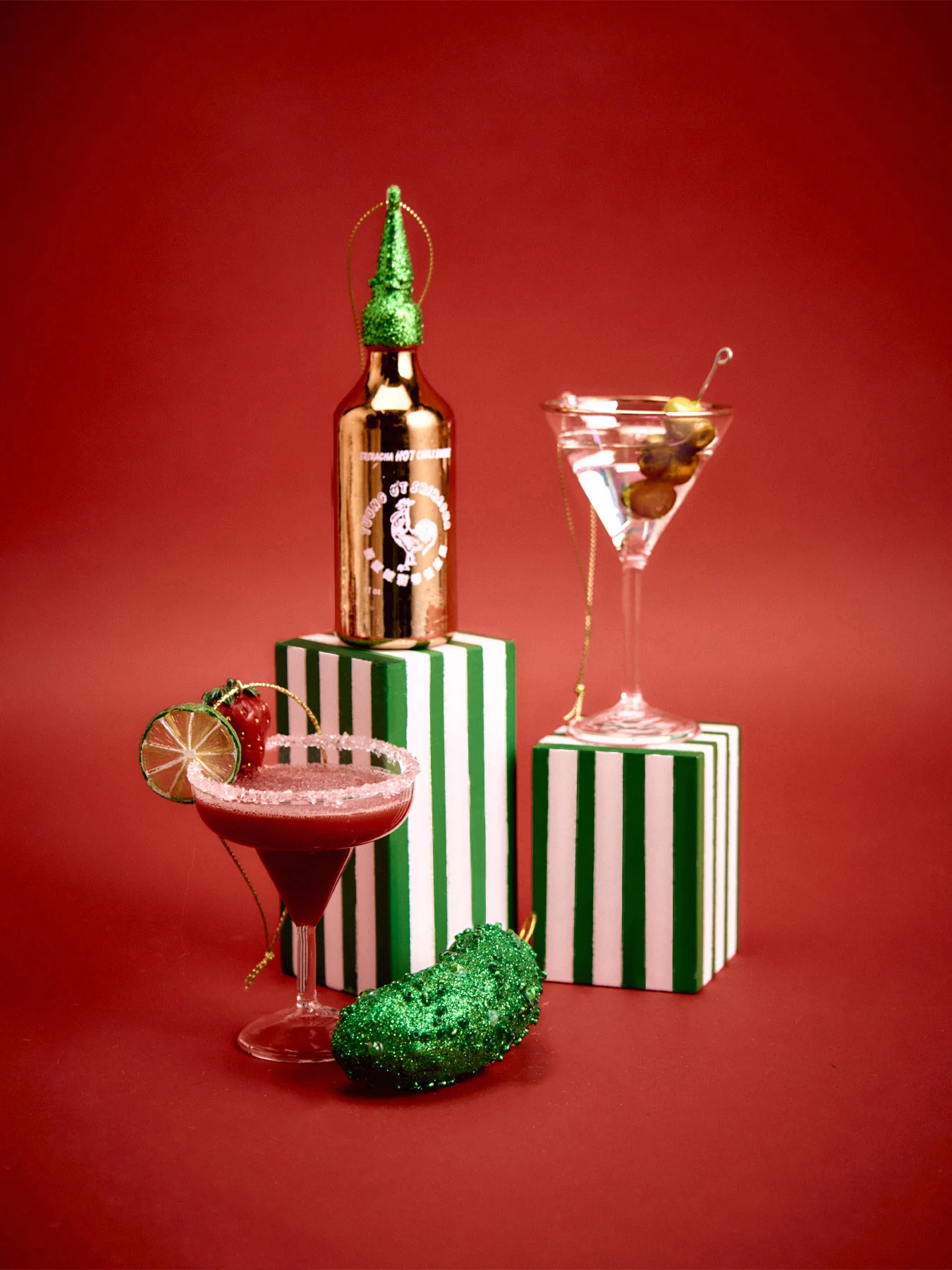 Glass Dirty Martini Christmas Tree Hanging Decoration - Image 2