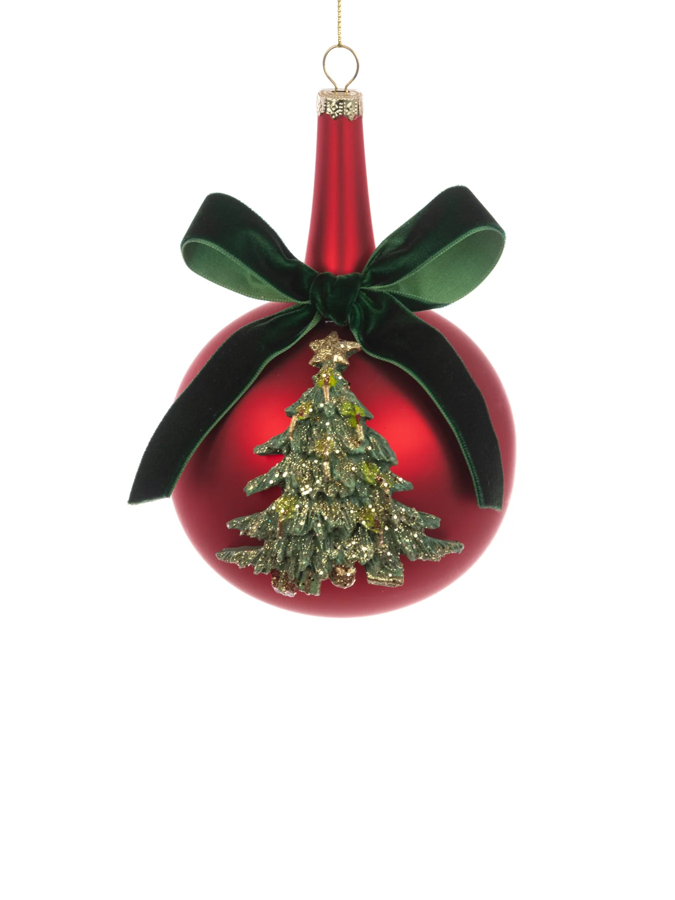 Glass Tree Bauble 10cm Red - Image 3