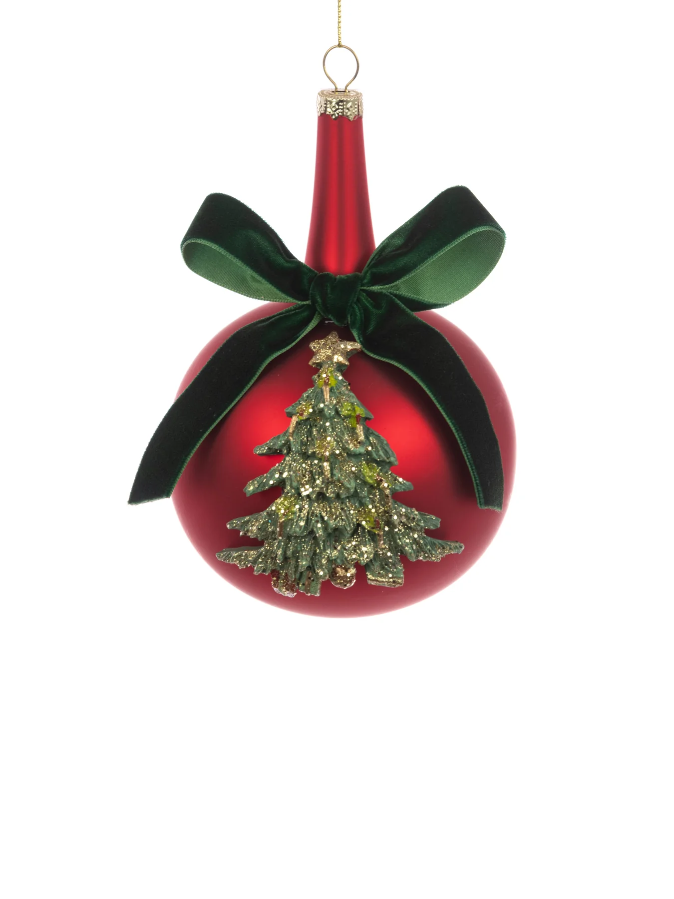 Glass Tree Bauble 10cm Red - Image 4