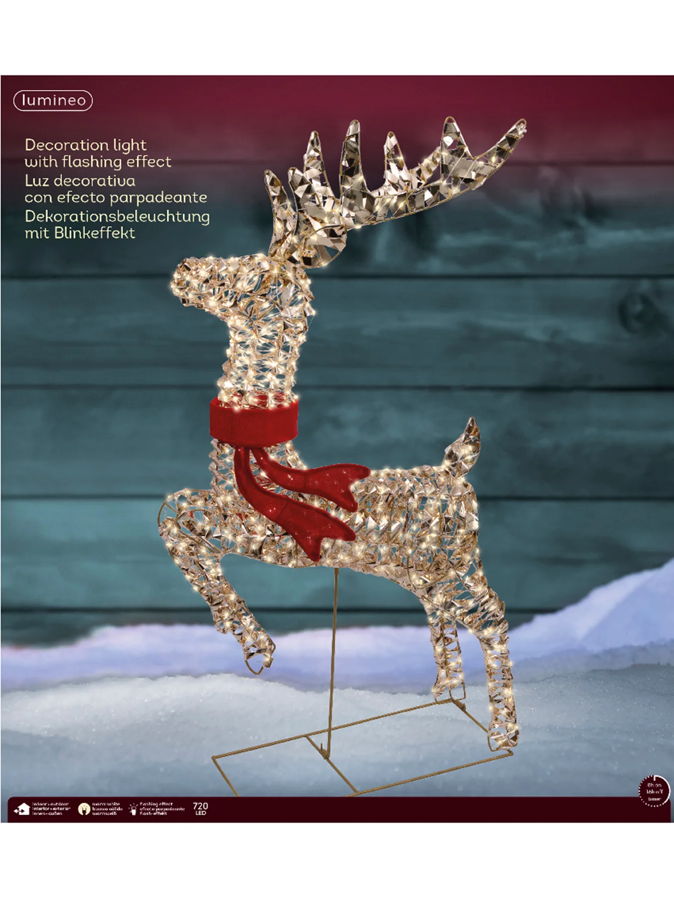 Micro LED Reindeer Flashing Christmas Light Decoration - Image 2