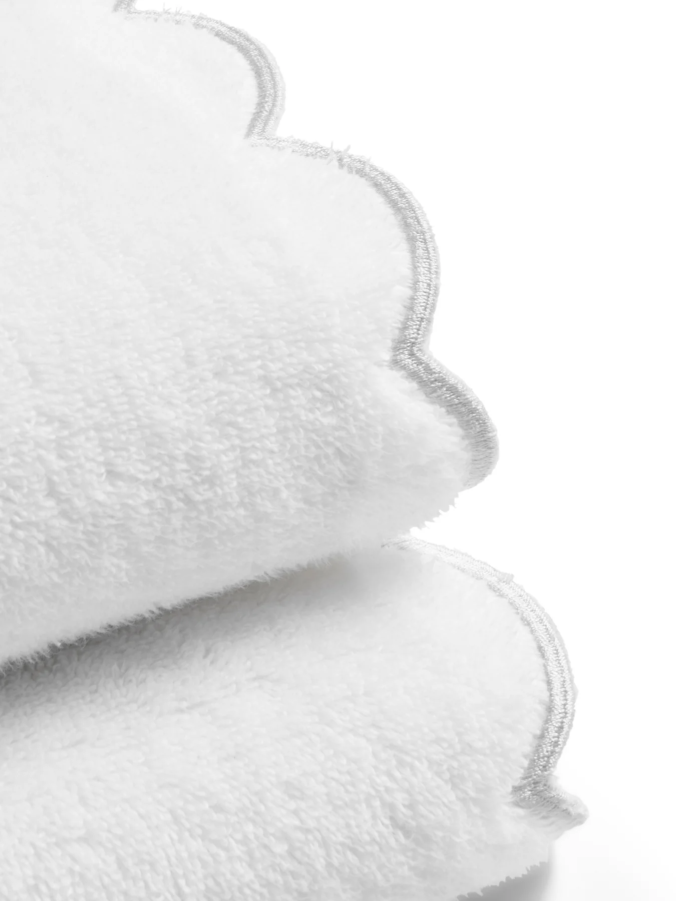 Scallop Edge Towel Silver - Image 3