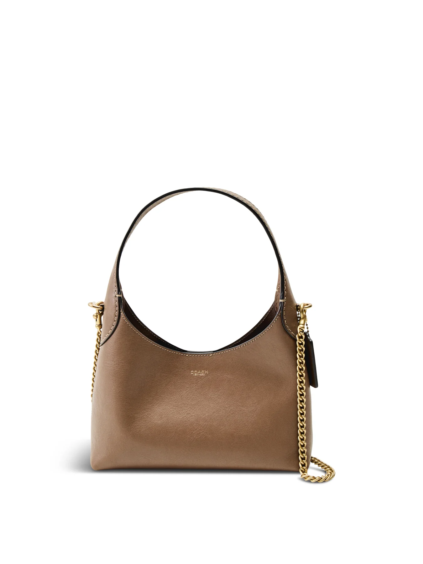 Brooklyn Shoulder Leather Bag 23 Dark Stone
