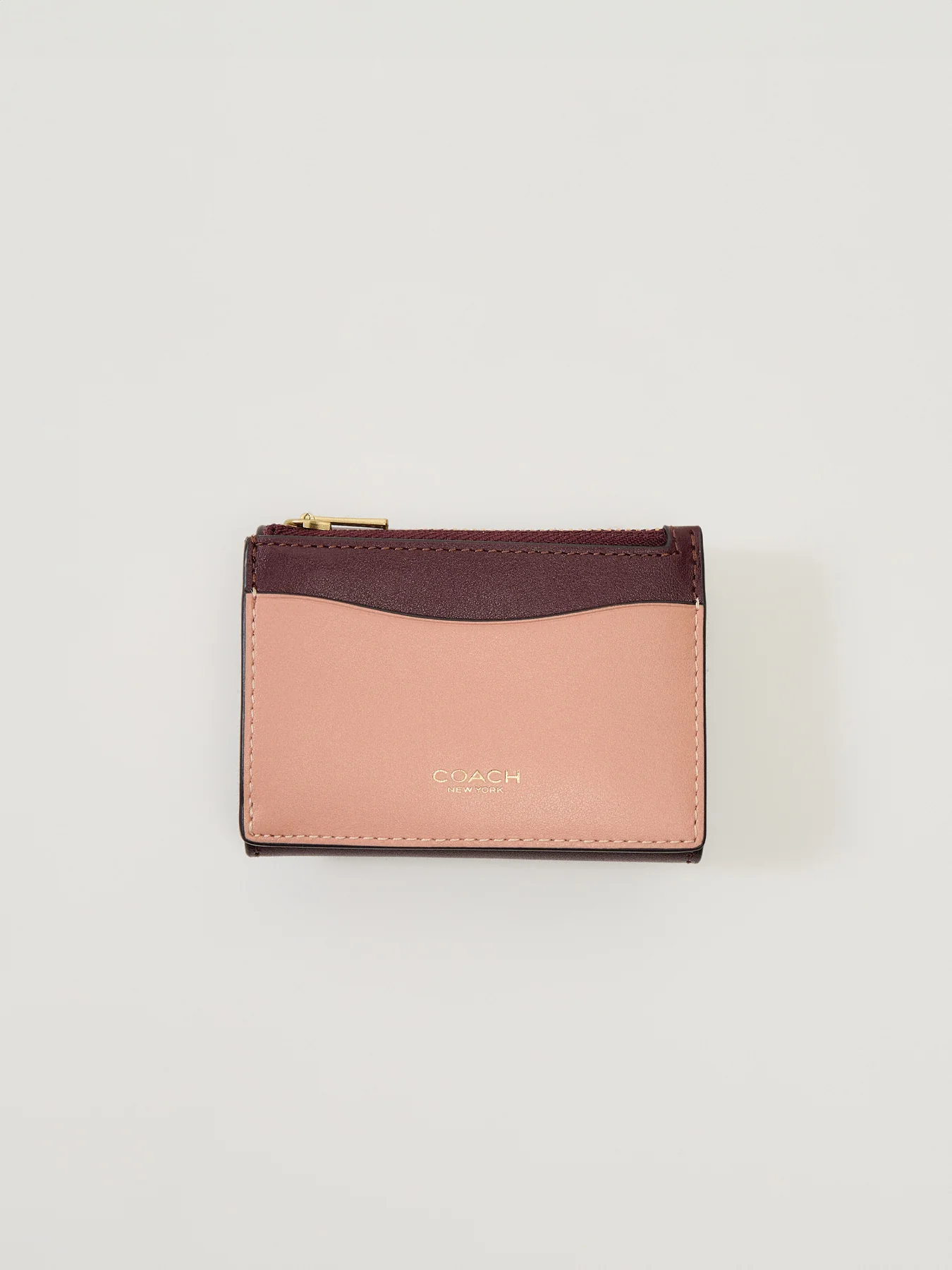 Colorblock Leather Essential Card Holder Wallet Merlot Multi - Image 2