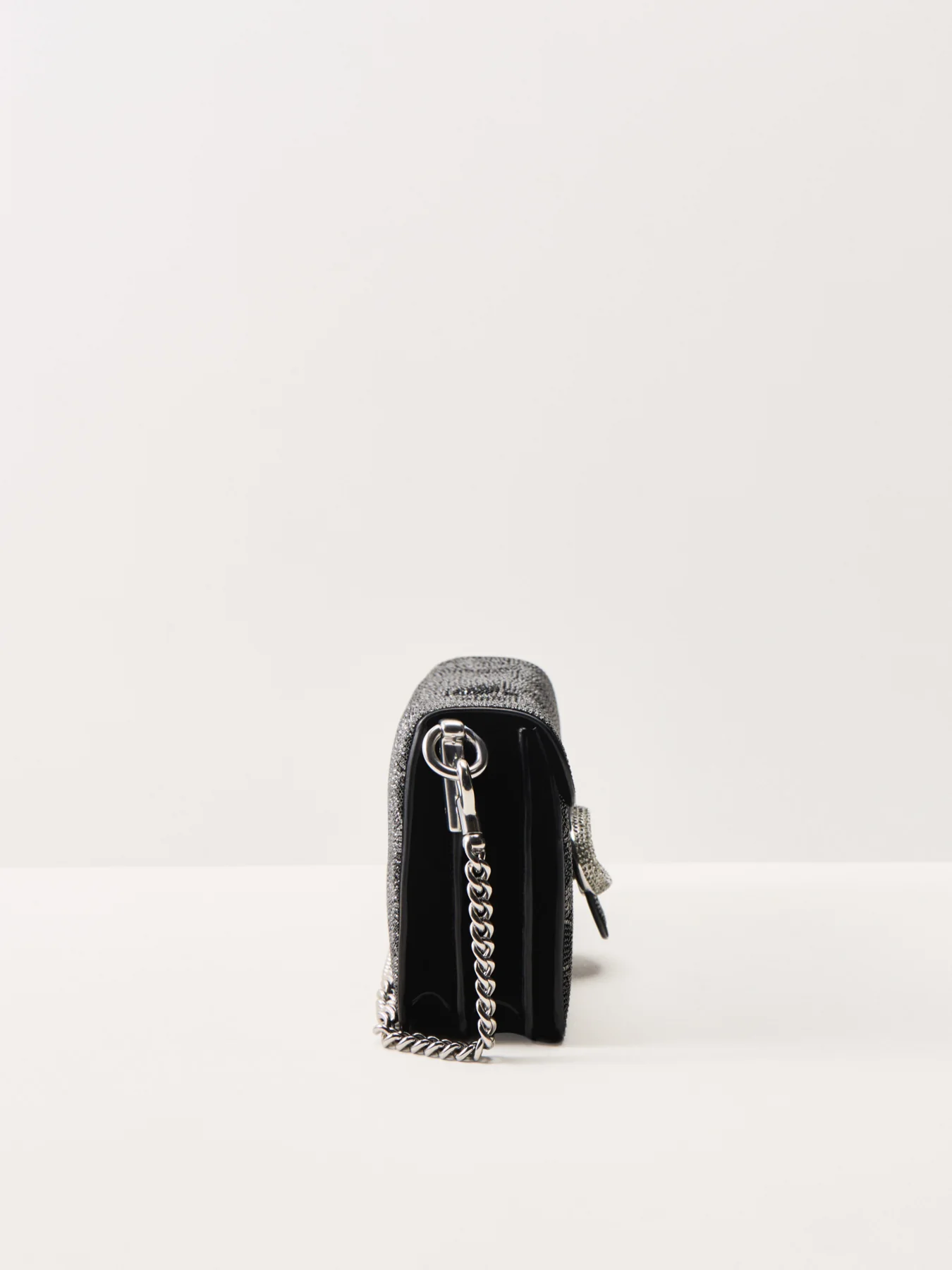 Crystal Suede Shoulder Bag Black - Image 4