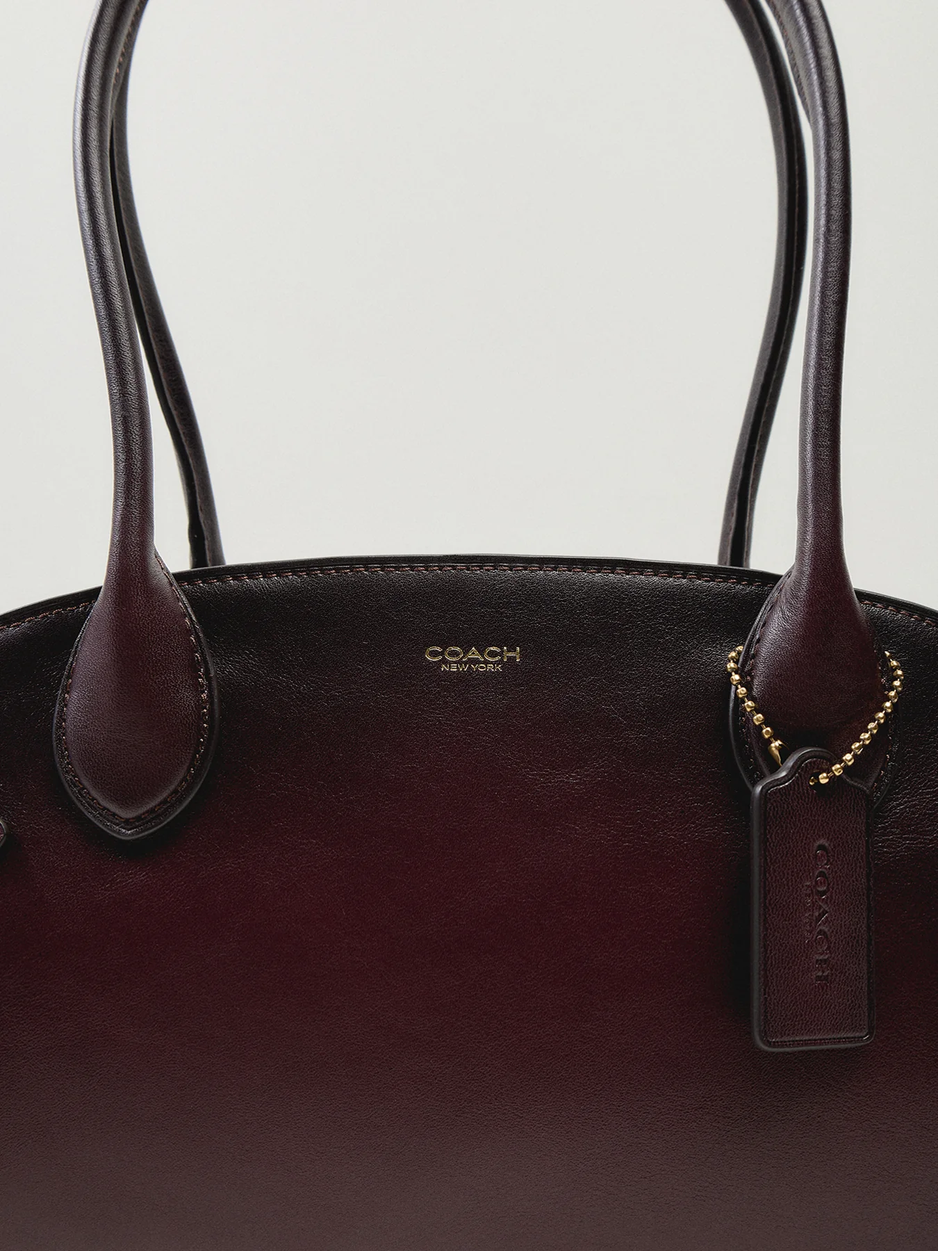 Natural Grain Leather Empire Carryall 34 Merlot - Image 5
