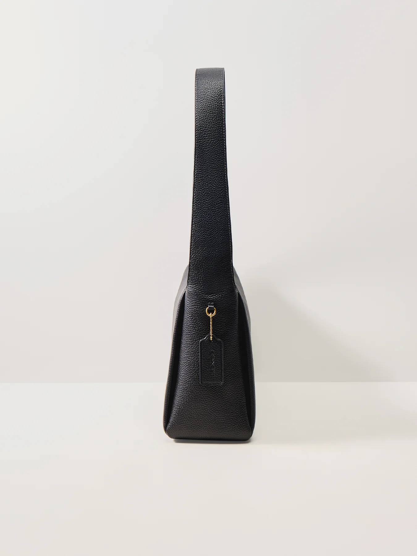 Polished Pebble Leather Lola Black Shoulder Bag - Image 4