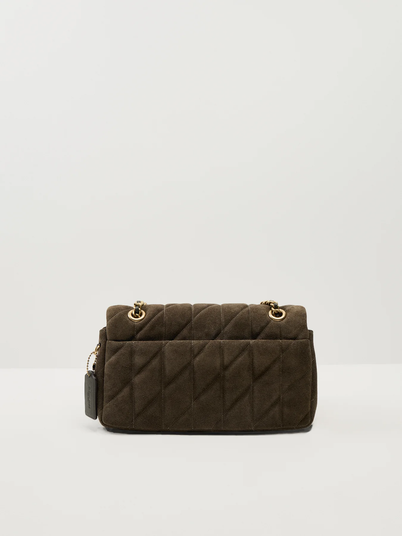 Quilted Suede Tabby Shoulder Bag 26 With Chain Olive - Image 3